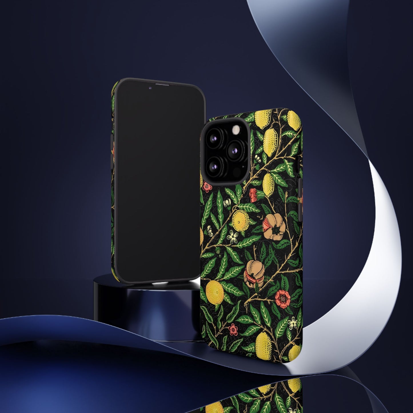 Tough Cases Phone Case, Floral Phone Cover, Tough Phone Protection, Gift for Plant Lovers, Black Background, Eco-Friendly Design