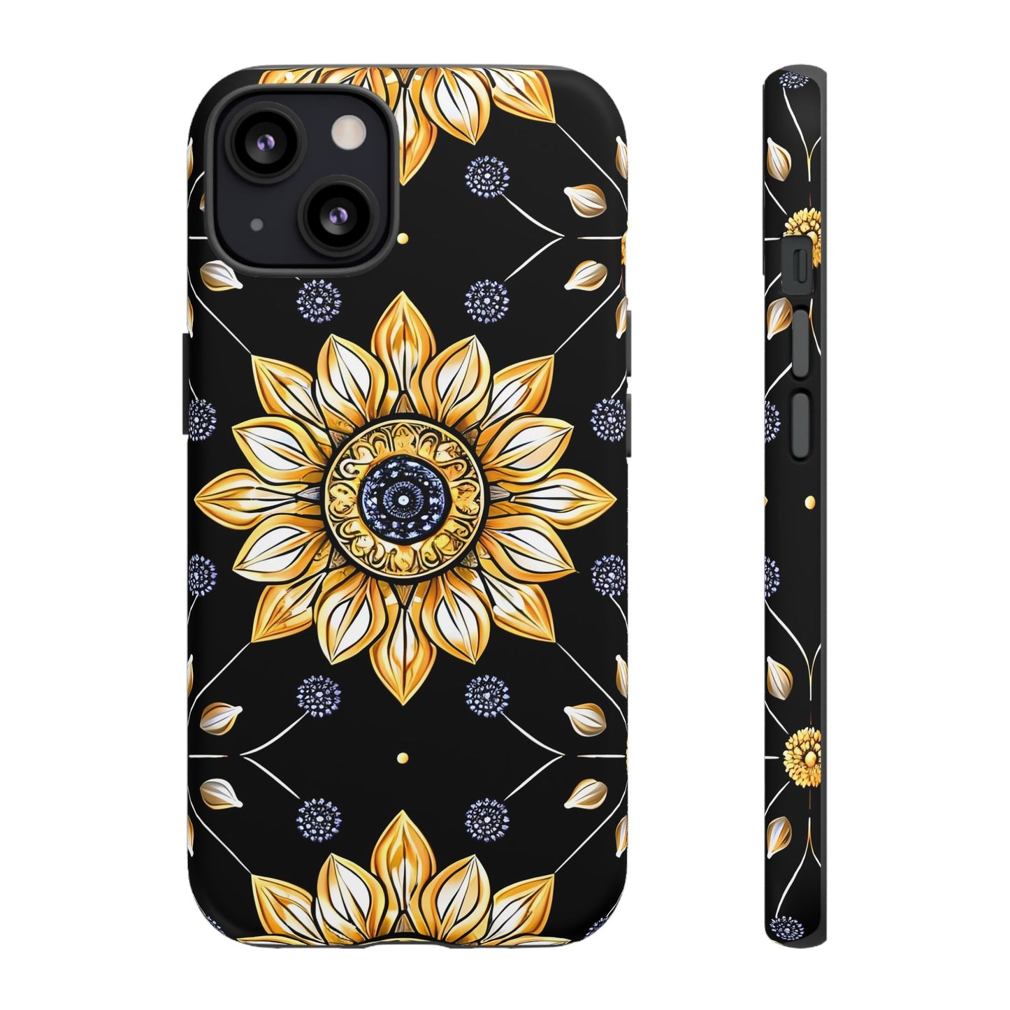 Floral Phone Case with Mandala Design, Tough Cases for iPhone & Samsung, Boho Style, Gift for Her, Unique Accessories