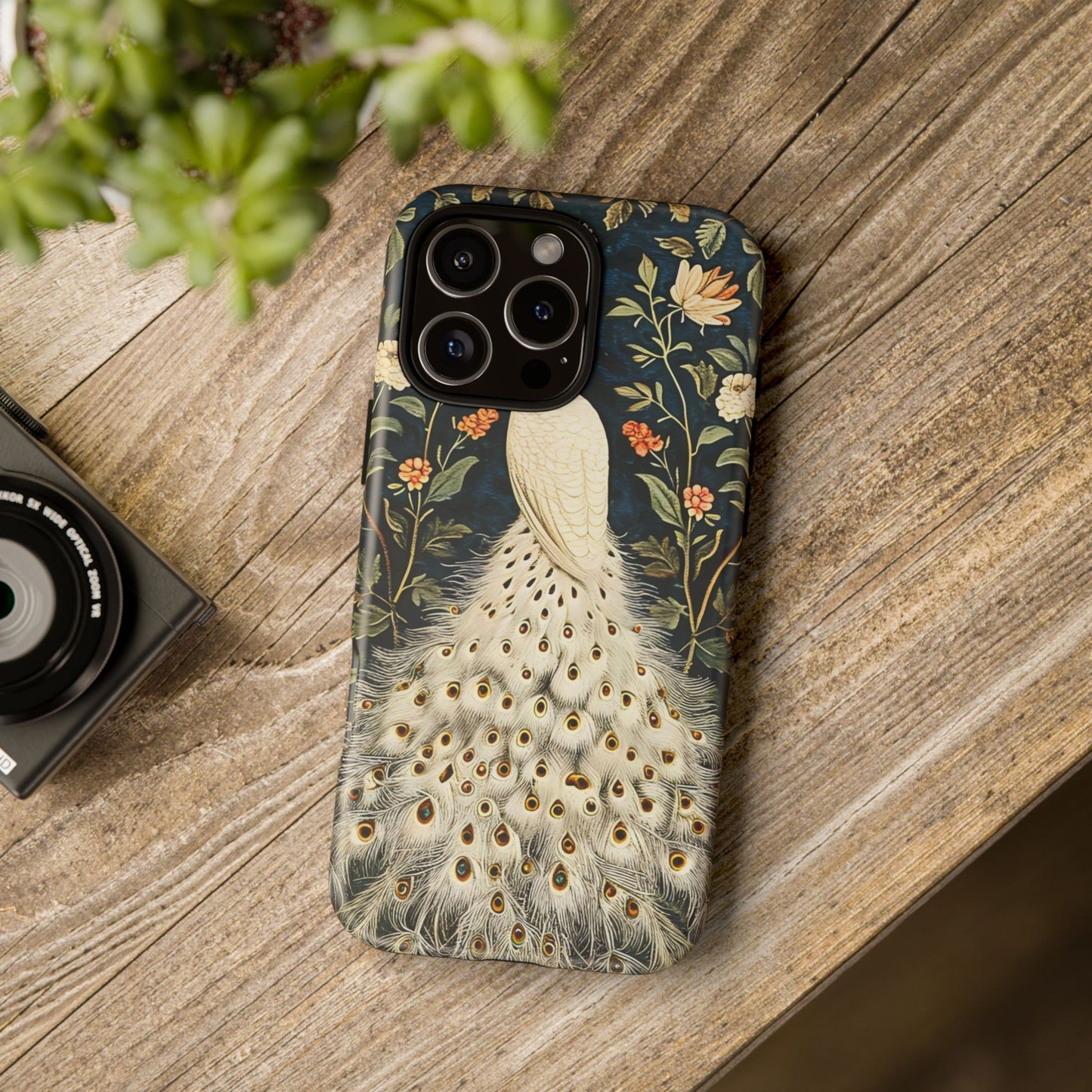 Elegant Peacock Phone Case, Floral Phone Cover, Tough Cases, Stylish Tech Gift, Nature Lover Accessory, Birthday Gift