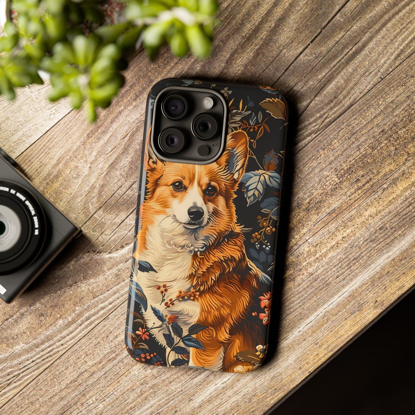 Corgi Floral Phone Case - Tough Cases for Dog Lovers, Cute Pet Accessories, Gift for Dog Owners, Floral Design, Personalized Tech Cover