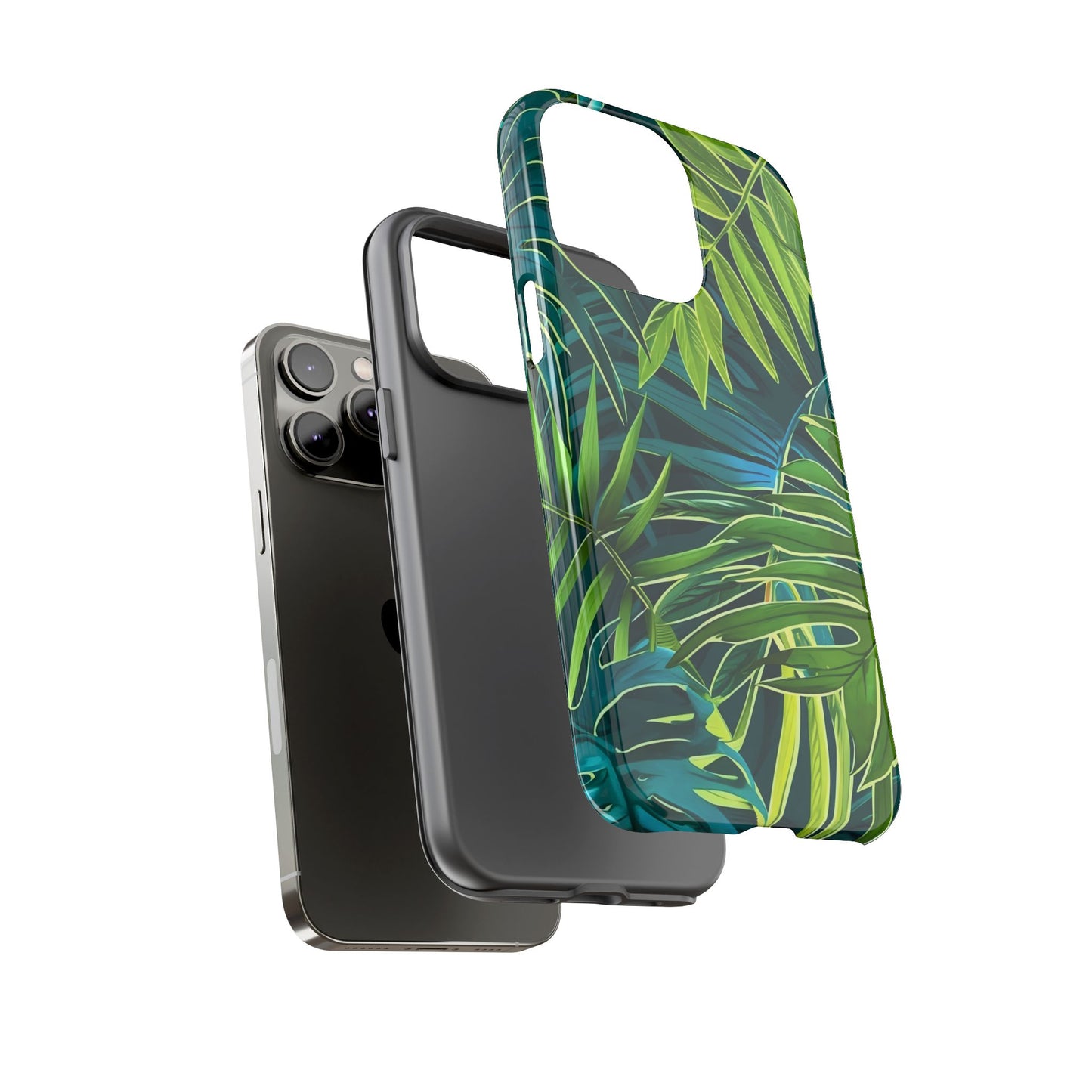 Tropical Phone Case - Durable Green Leaf Design, Eco-Friendly Gift, Trendy Accessory, Nature Lover's Case, Summer Vibes