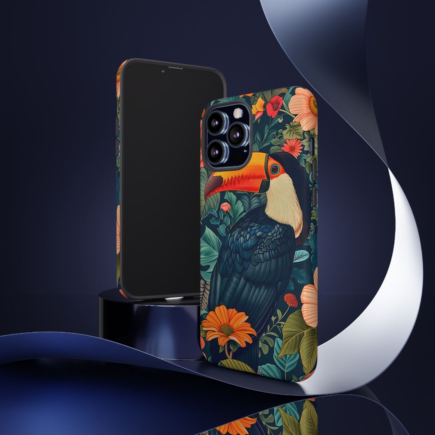 Tropical Toucan Phone Case - Cute Animal Design, Nature Lover Gift, Floral Pattern, Bird Lover Accessory, Summer Vibes