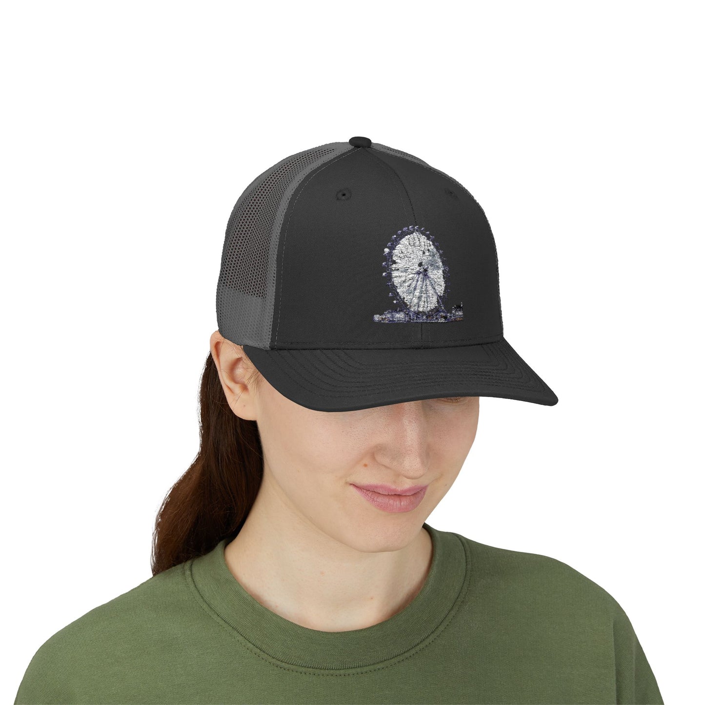 Ferris Wheel Snapback Trucker Cap - Perfect for Festivals, Amusement Parks, Travel, Adventure Lovers, Summer Vibes