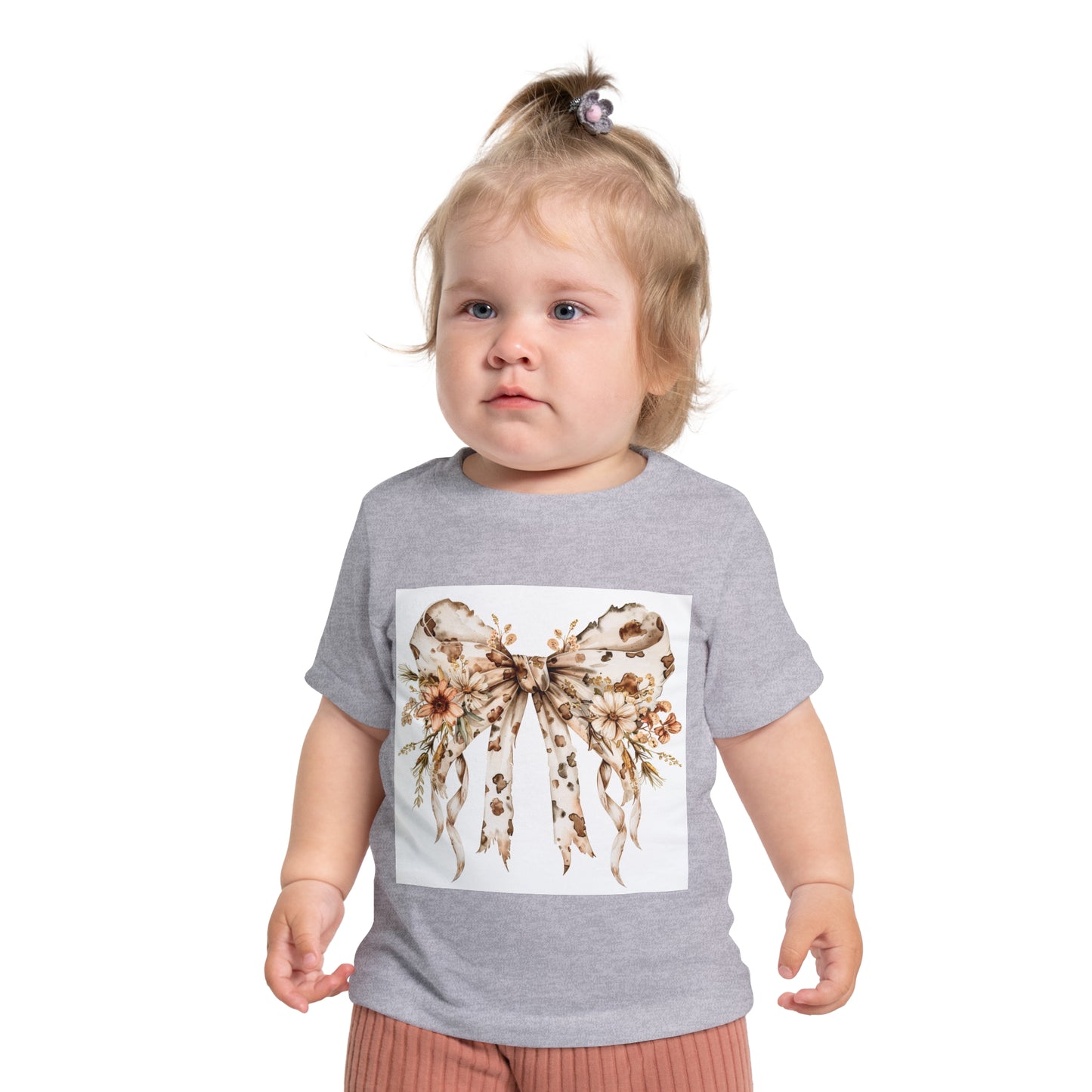 Floral Bow Baby T-Shirt - Cute Toddler Tee for Spring & Summer