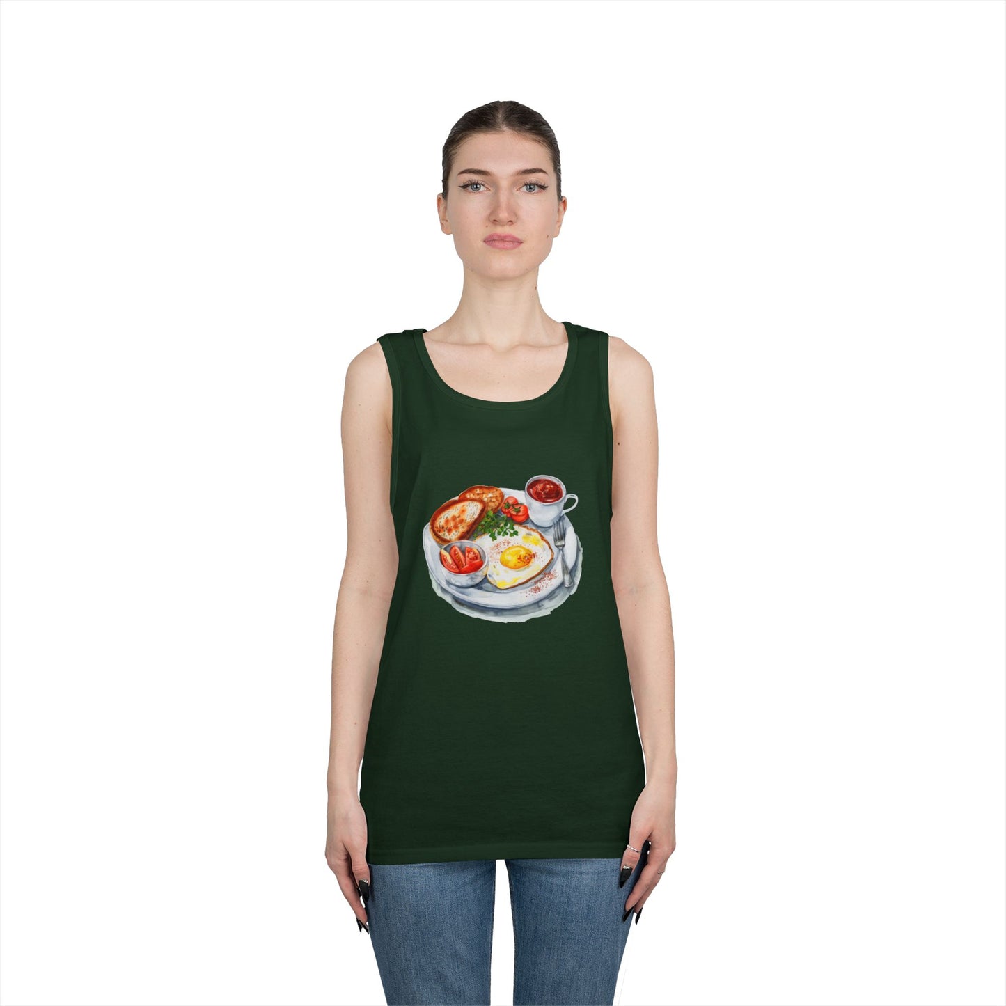 Unisex Heavy Cotton Tank Top - Artistic Food-Themed Painting for Home Decor