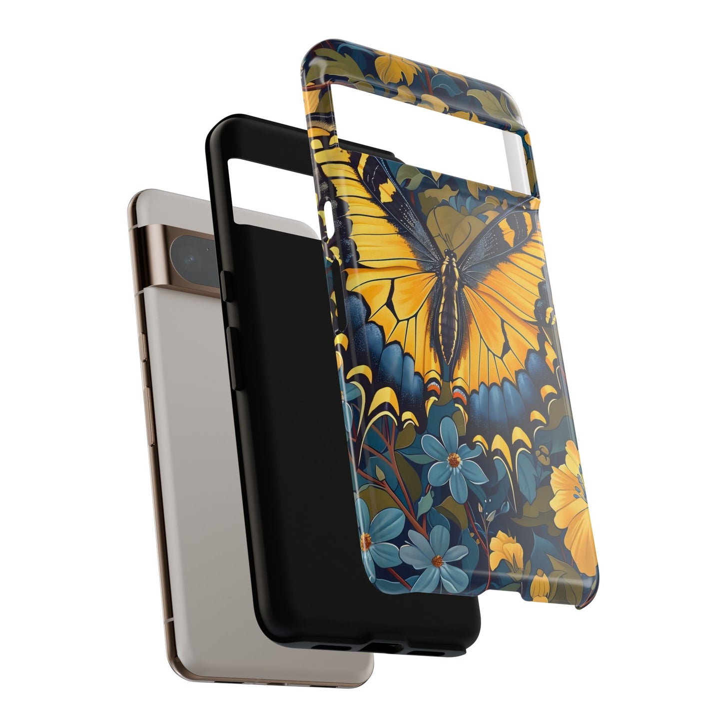 Colorful Butterfly Phone Case, Floral Design, Tough Cases, Protective Cover, Gifts for Nature Lovers, Birthday Present