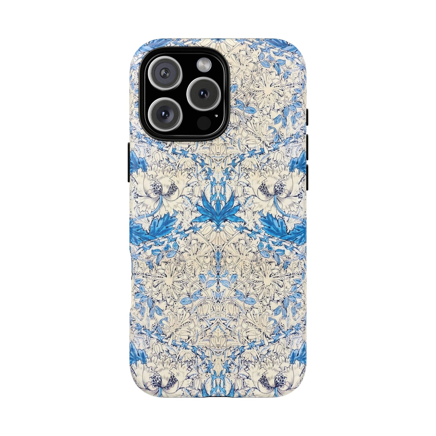 Elegant Floral Phone Case, Tough iPhone Cover, Stylish Mobile Protector, Blue Patterned Case, Unique Gift for Her