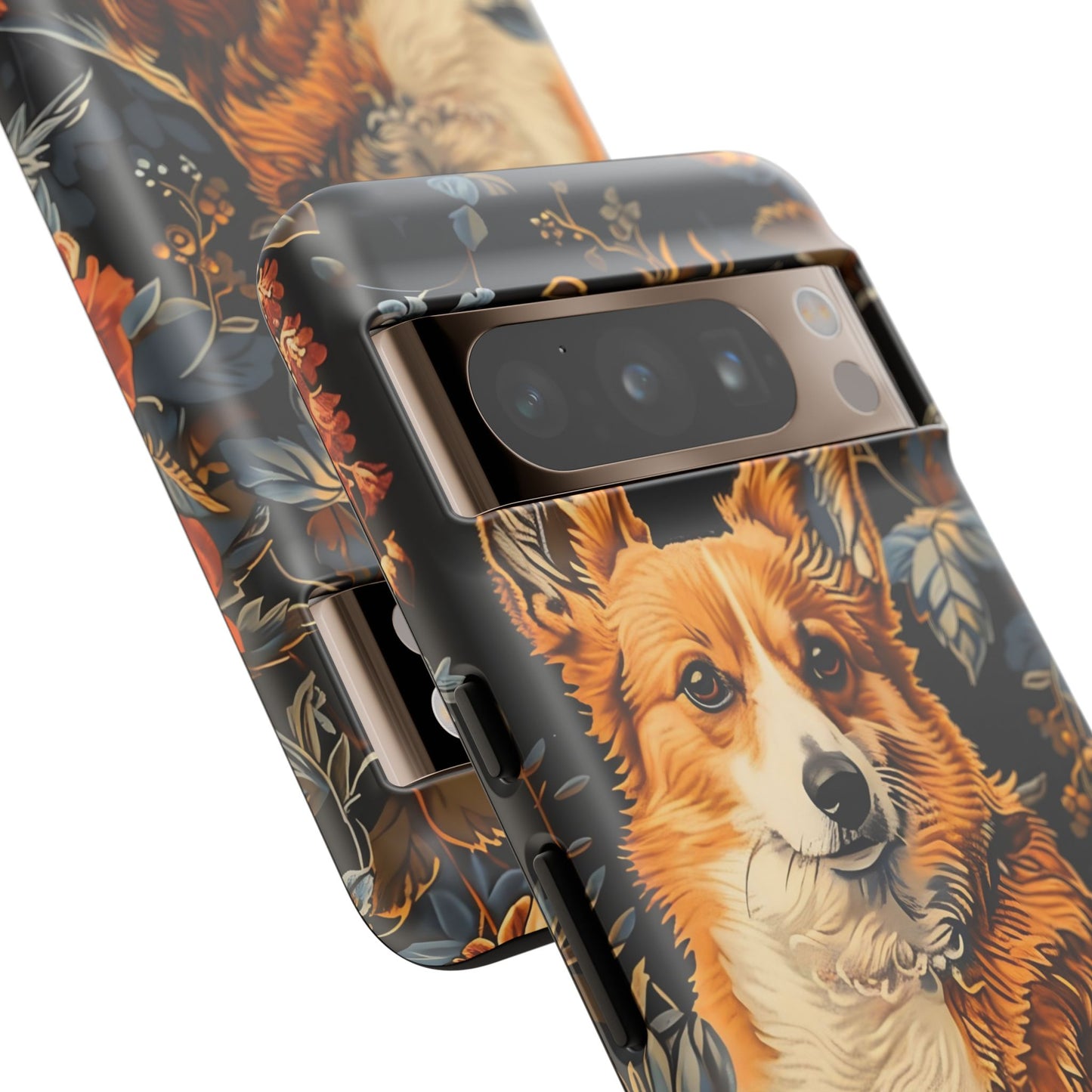 Corgi Floral Phone Case - Tough Cases for Dog Lovers, Cute Pet Accessories, Gift for Dog Owners, Floral Design, Personalized Tech Cover