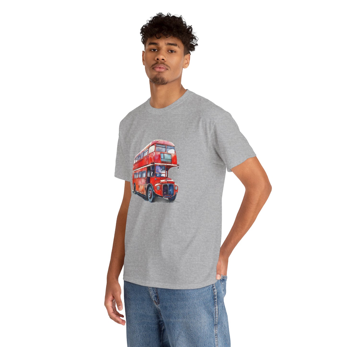 Unisex Heavy Cotton T-Shirt - London’s Signature English Bus