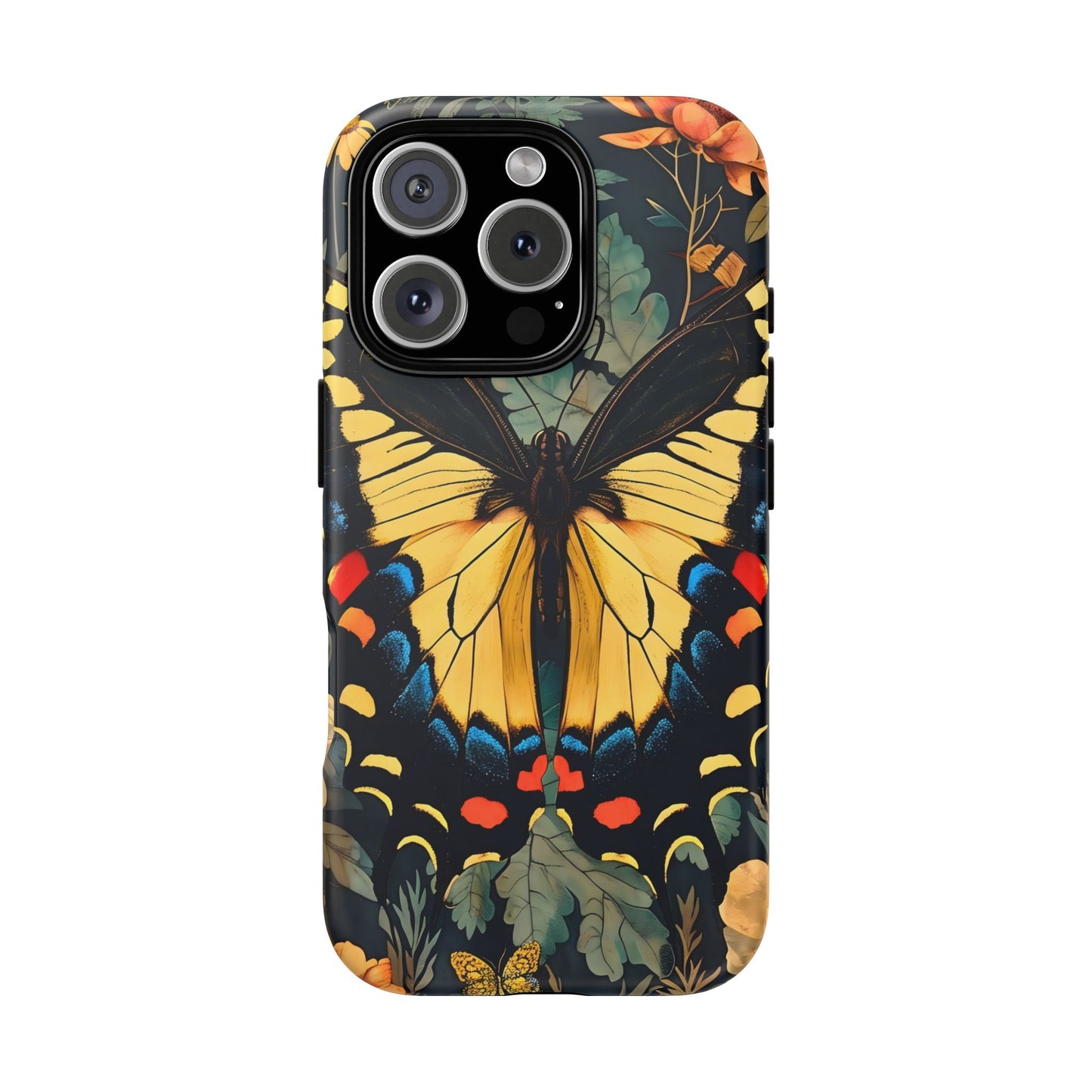 Butterfly Floral Phone Case, Art-inspire Tough Case, Gift for Nature Lovers, Butterfly Pattern Cover, Eco-Friendly Mobile Accessory