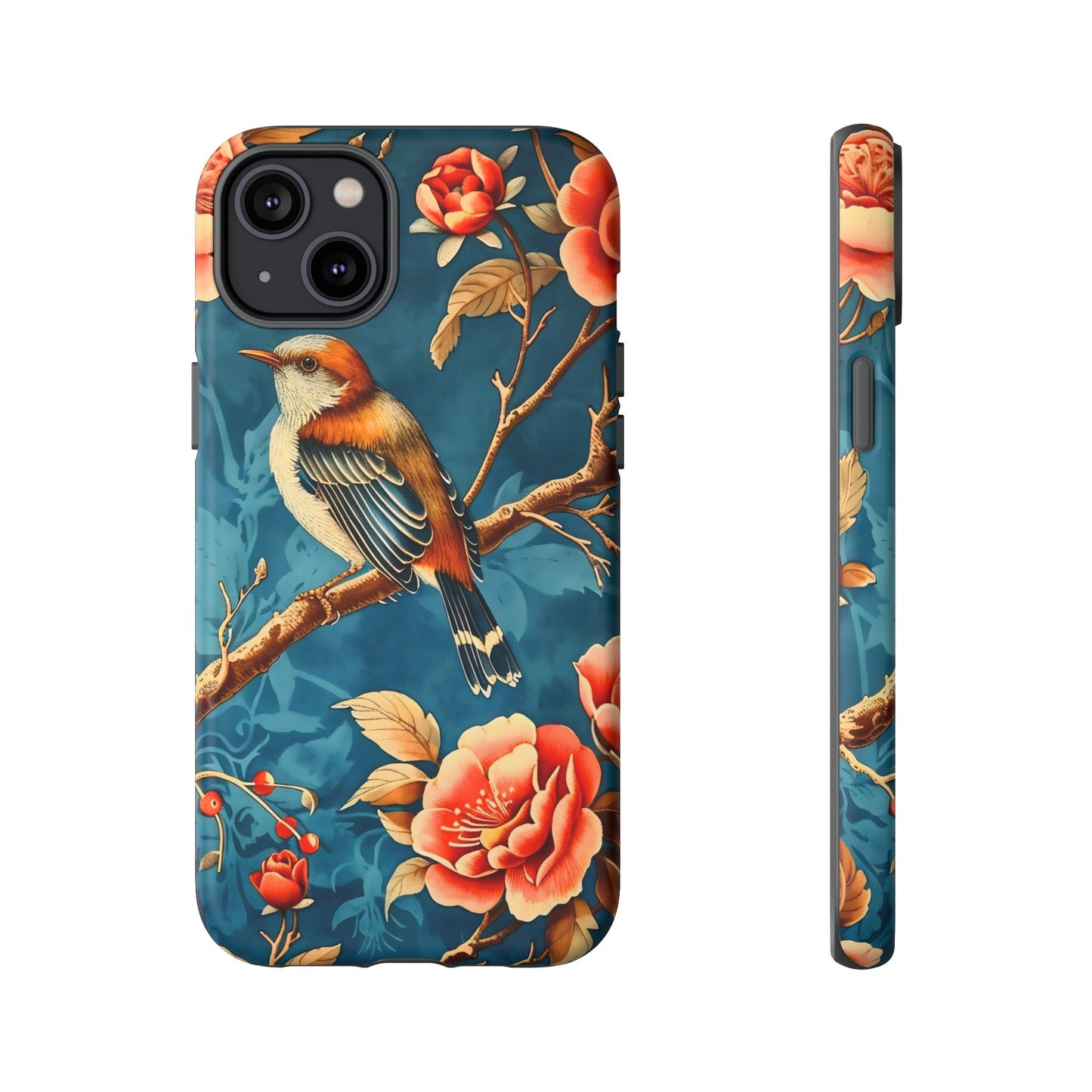 Bird & Floral Phone Case, Tough Cases for Nature Lovers, Gift for Her, Customizable Design, Vibrant Tech Accessories