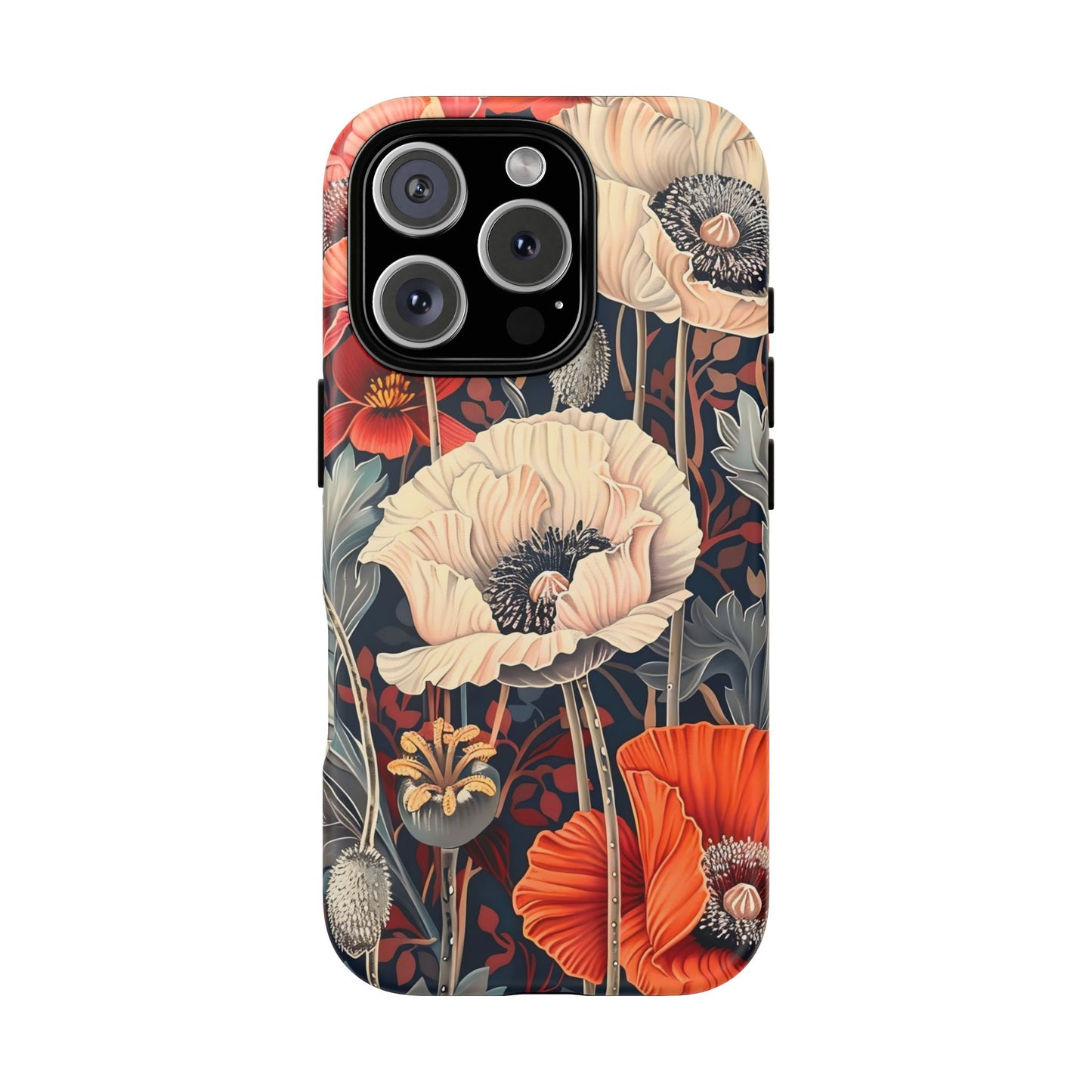 Floral iPhone Case, Tough Phone Cover, Artistic Protection, Flower Design, Unique Gift for Her, Phone Accessory, Trendy Tech