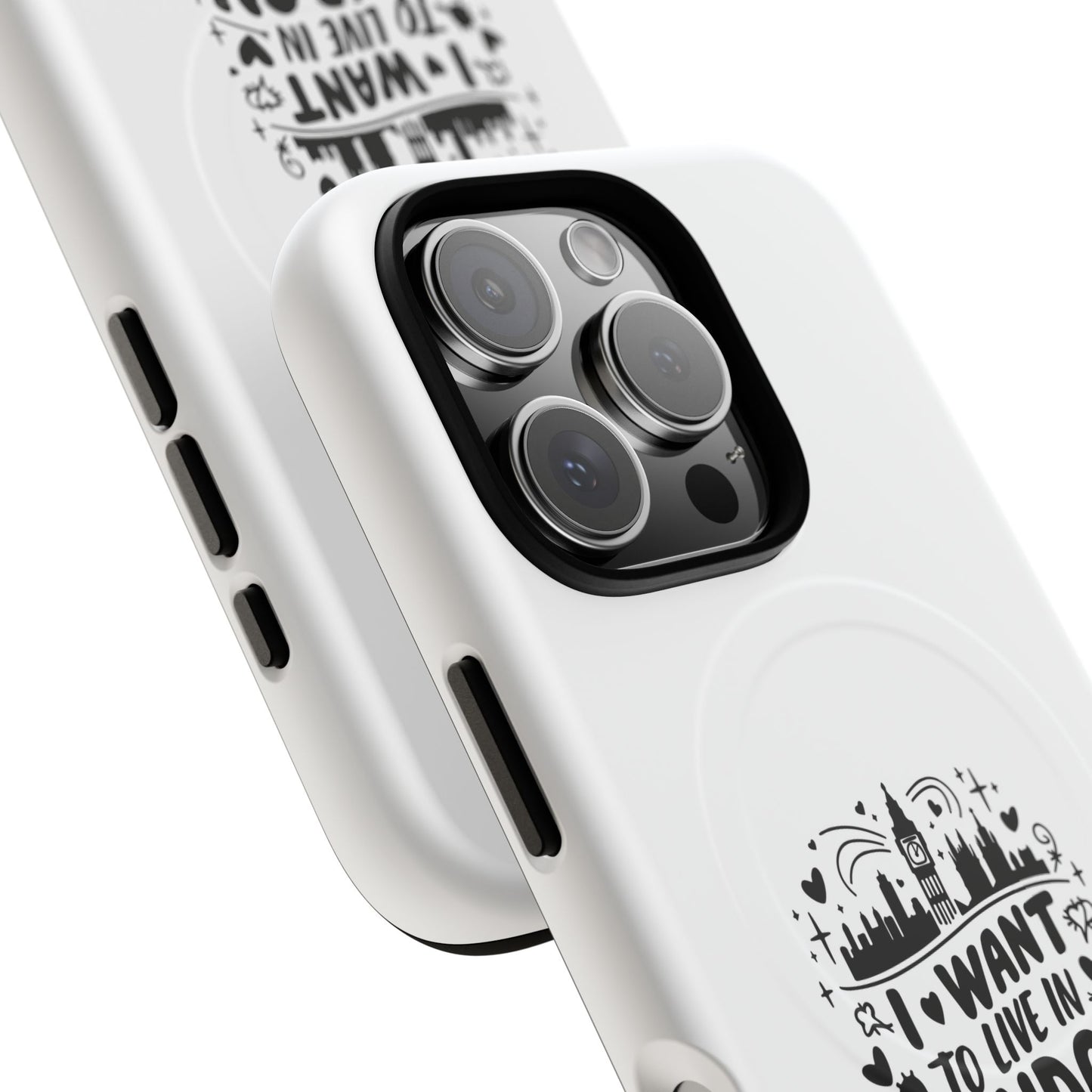 Stylish Tough Magnetic Phone Case - ‘I Want to Live in London’ | Ideal Gift for Travelers, Phone Accessory, Holiday Present, City Lovers