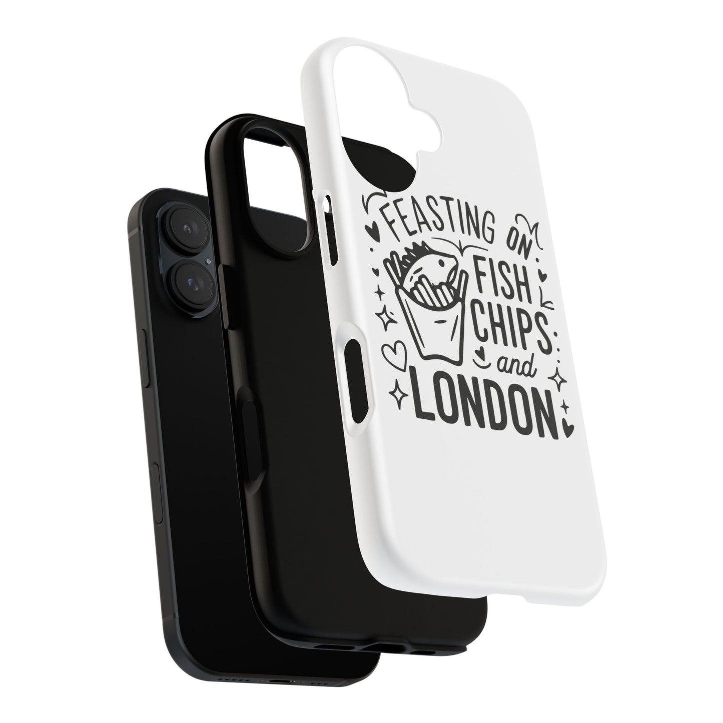London Fish & Chips Phone Case | Fun Gift for Foodies, Travel Lovers, London Souvenir, Unique Accessories, Personalization Option