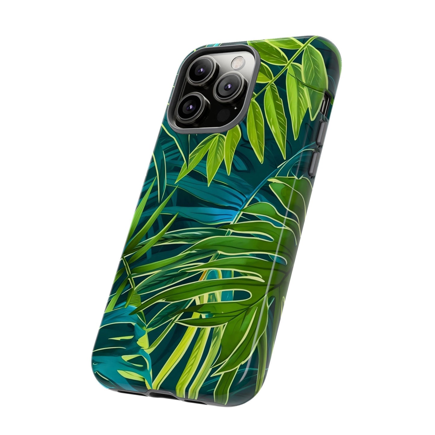 Tropical Phone Case - Durable Green Leaf Design, Eco-Friendly Gift, Trendy Accessory, Nature Lover's Case, Summer Vibes