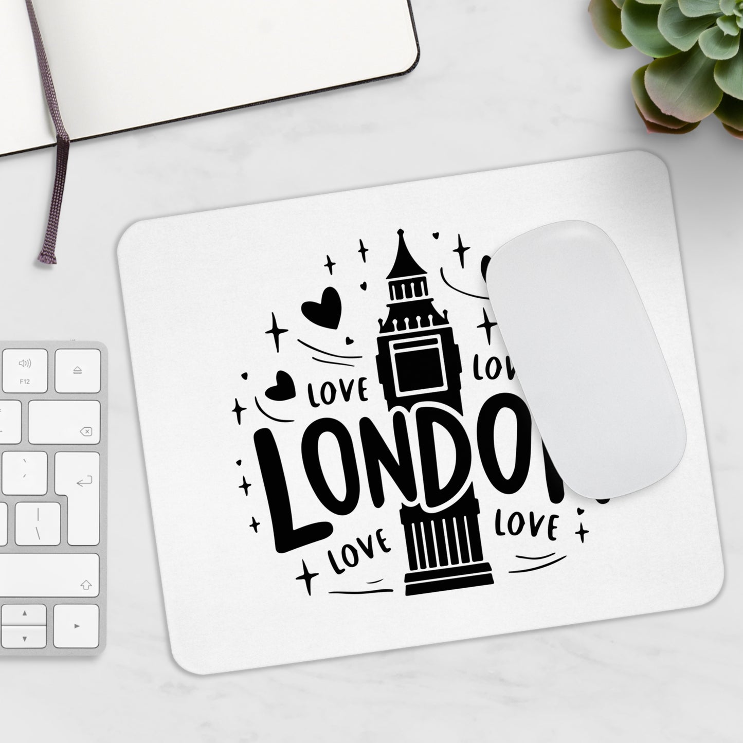 London-Themed Mouse Pad, Love Design Office Accessory, Gift for Travelers, Cute Desk Decor, Ideal for Work & Study, London Souvenir