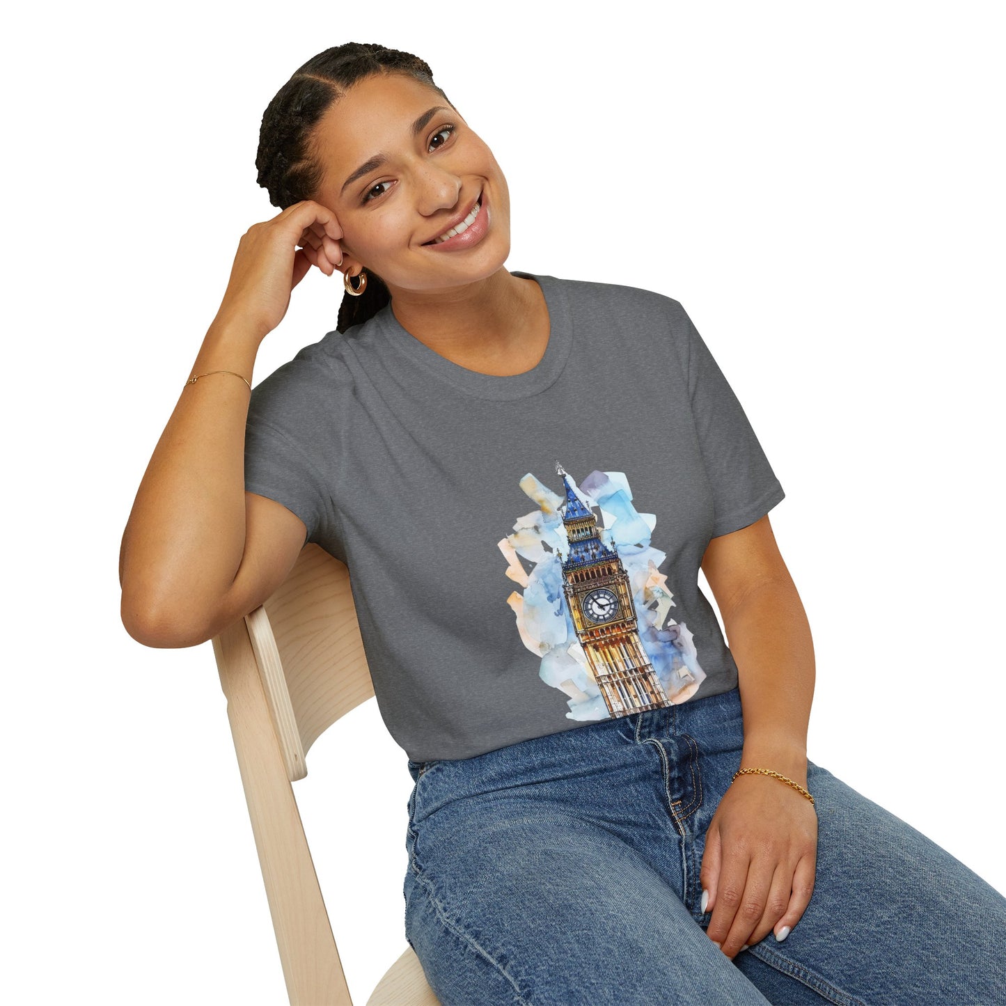 Unisex Softstyle T-Shirt - Towering Time - Big Ben and British Heritage