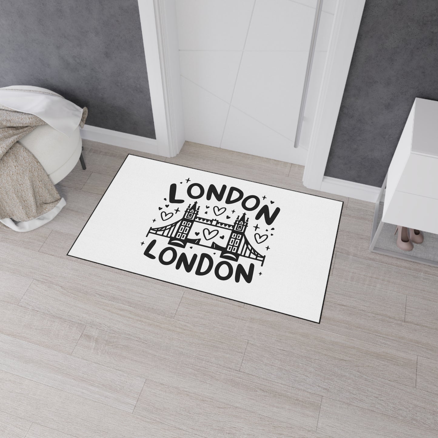 London-Themed Heavy Duty Floor Mat | Welcome Mat, Home Decor, Travel Gift, Rug, Kitchen Mat