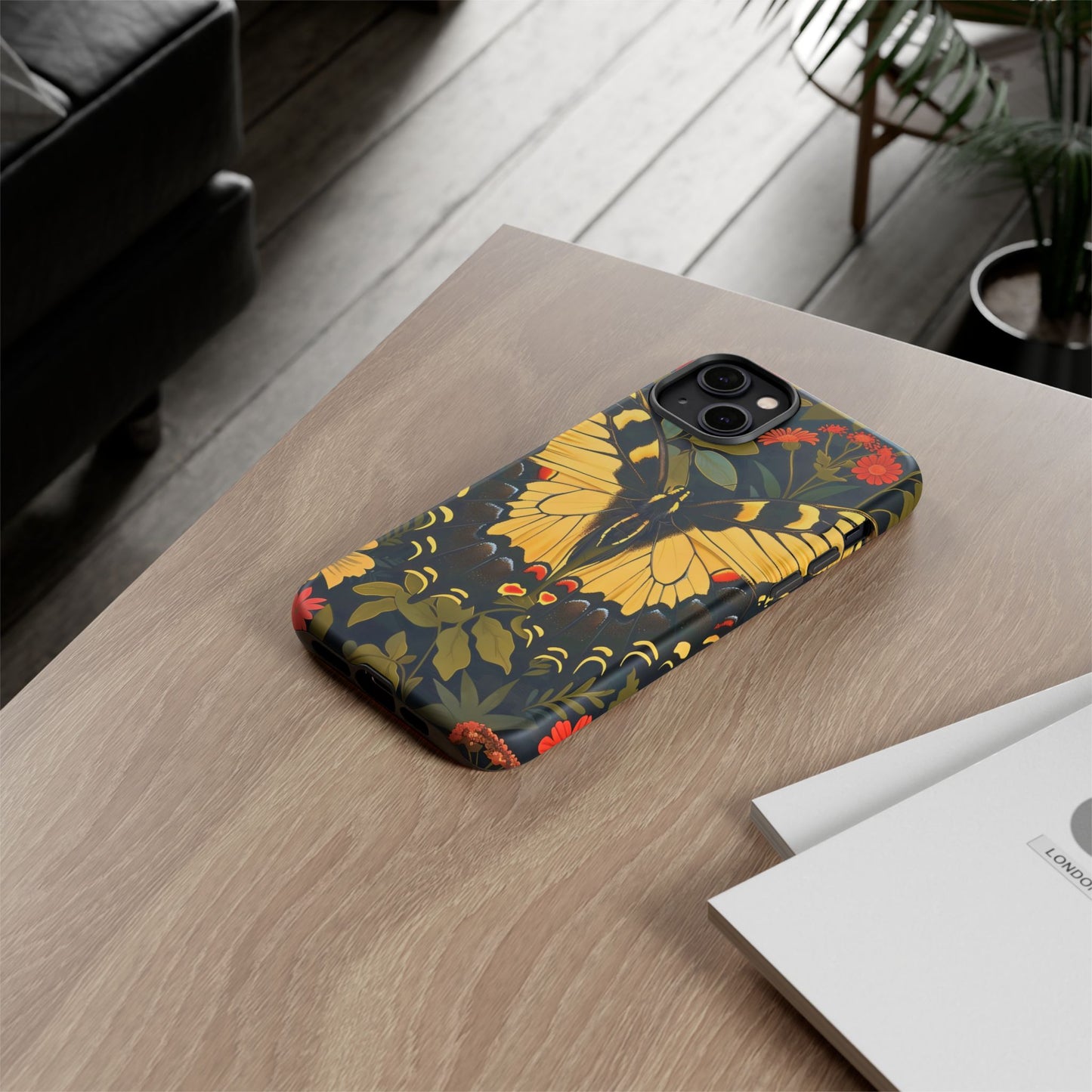 Butterfly Floral Phone Case, Tough Cases with Vibrant Design, Protective Cover for Nature Lovers, Gift for Her