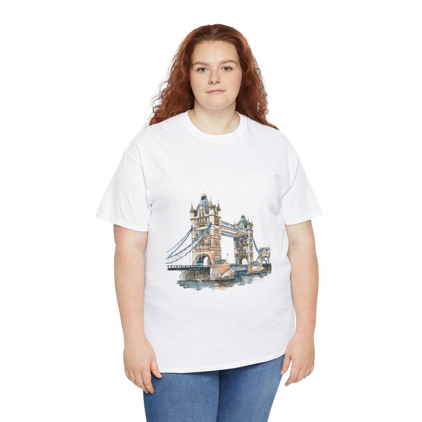 Unisex Heavy Cotton Tee - London Bridge - Iconic Landmark and Historical Beauty