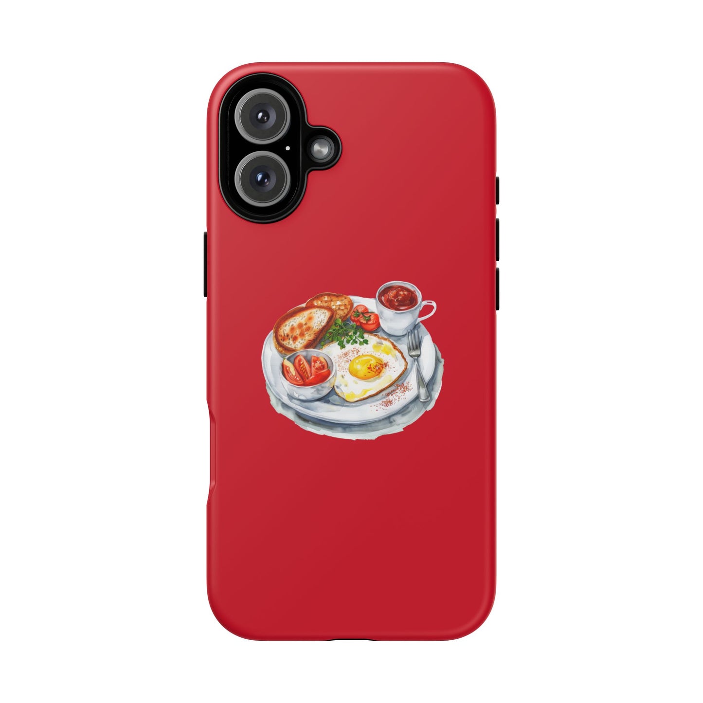 Breakfast-Inspired Phone Case, Tough Phone Covers, Foodie Gifts, Unique Accessories, Cute Kitchen Decor, Red Phone Case