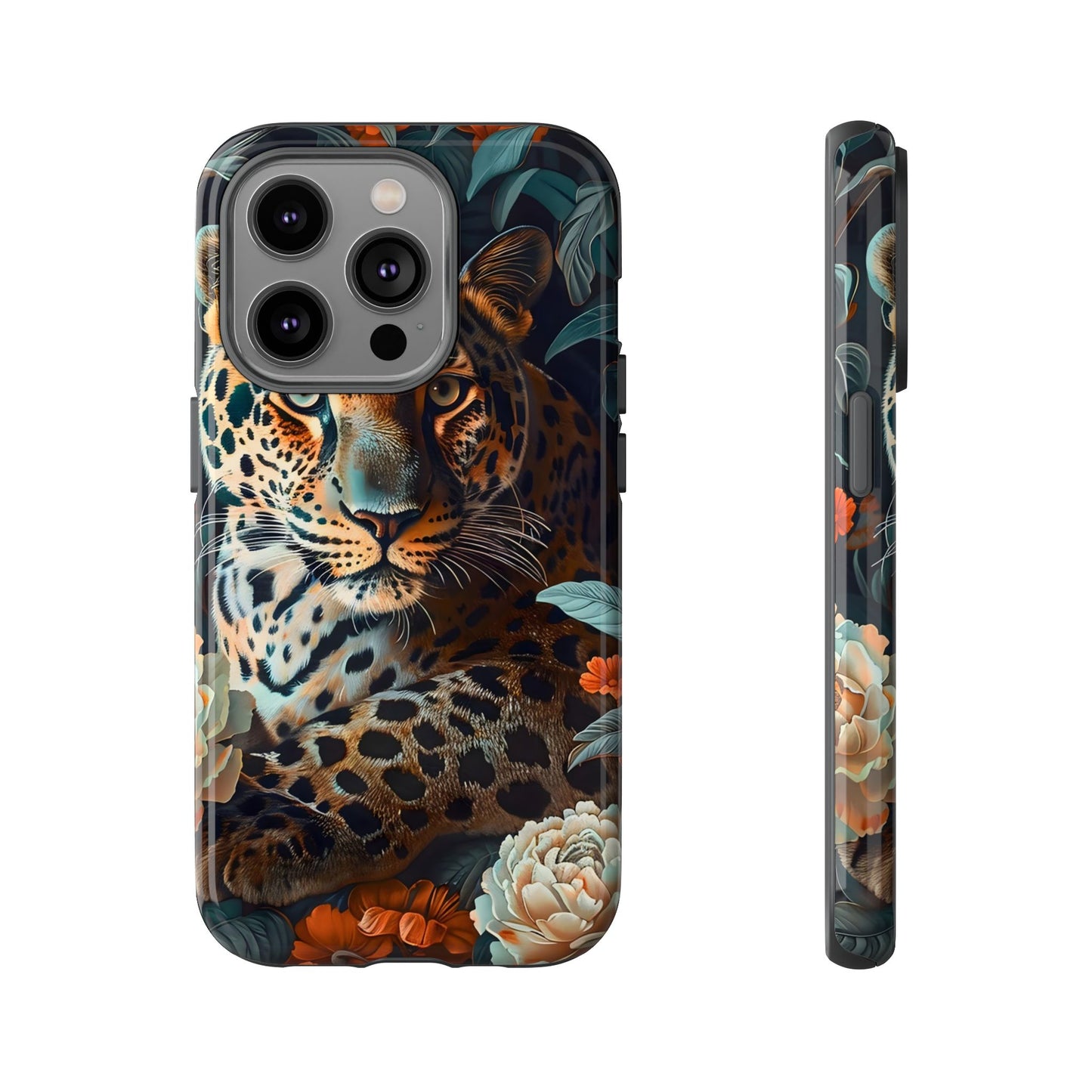 Wildlife Phone Case with Leopard Design | Tough Cases, Animal Prints, Floral Phone Cover, Gift for Nature Lovers, Unique Phone Accessories