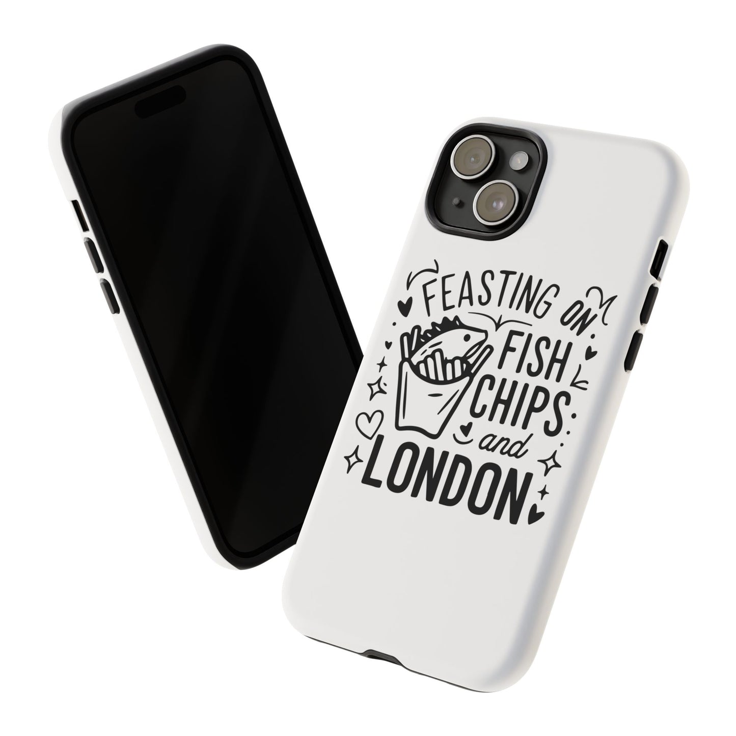 London Fish & Chips Phone Case | Fun Gift for Foodies, Travel Lovers, London Souvenir, Unique Accessories, Personalization Option