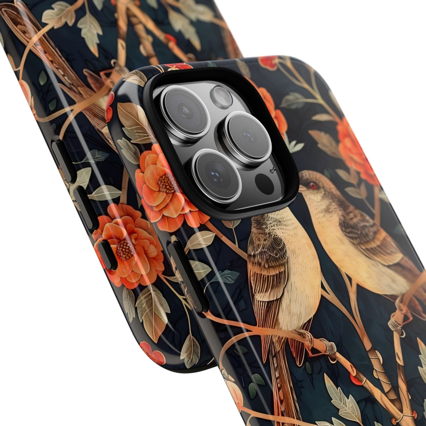Floral Phone Case – Tough Cases with Bird Design, Unique Gift for Nature Lovers, Stylish Tech Accessory, Phone Cover, Artistic Case