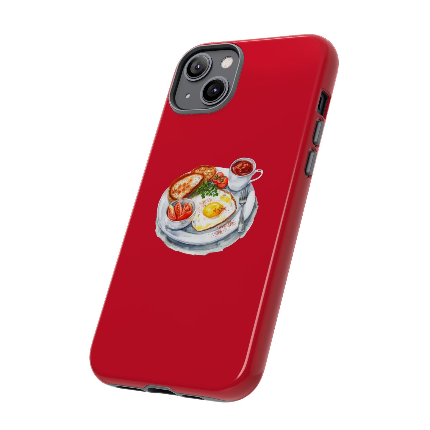 Breakfast-Inspired Phone Case, Tough Phone Covers, Foodie Gifts, Unique Accessories, Cute Kitchen Decor, Red Phone Case