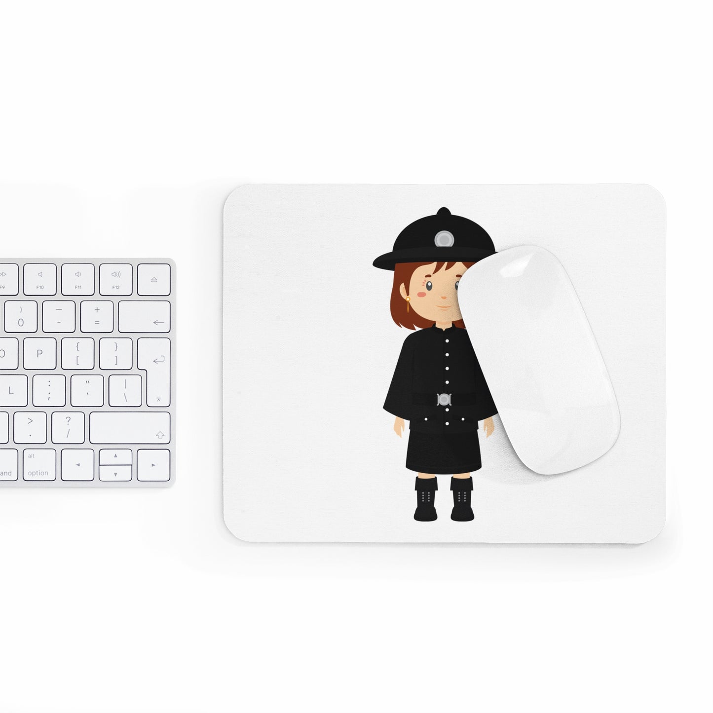 Cute Police Officer Mouse Pad, Desk Accessory, Gift for Kids, Office Decor, Playful Workstation, Fun Administrative Gift