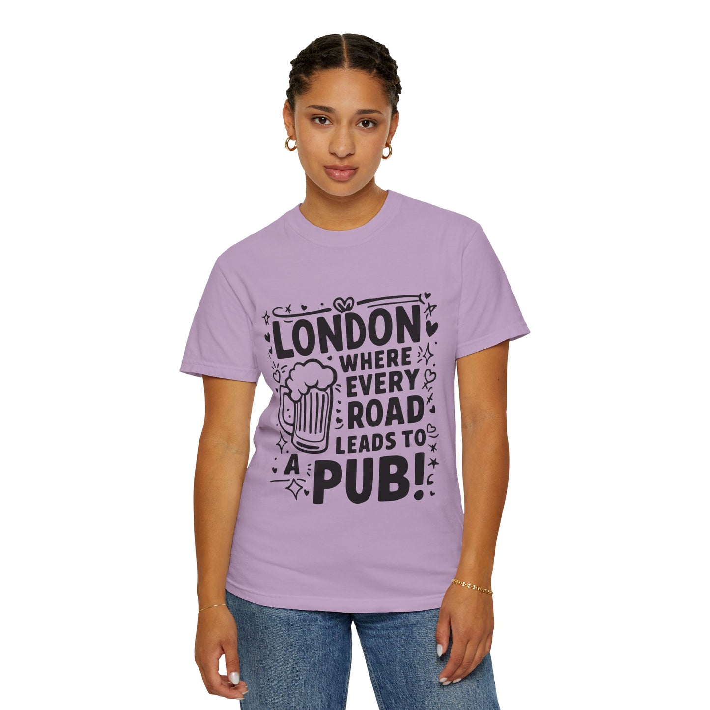 Unisex Garment-Dyed T-shirt - London's Pub Leading Road