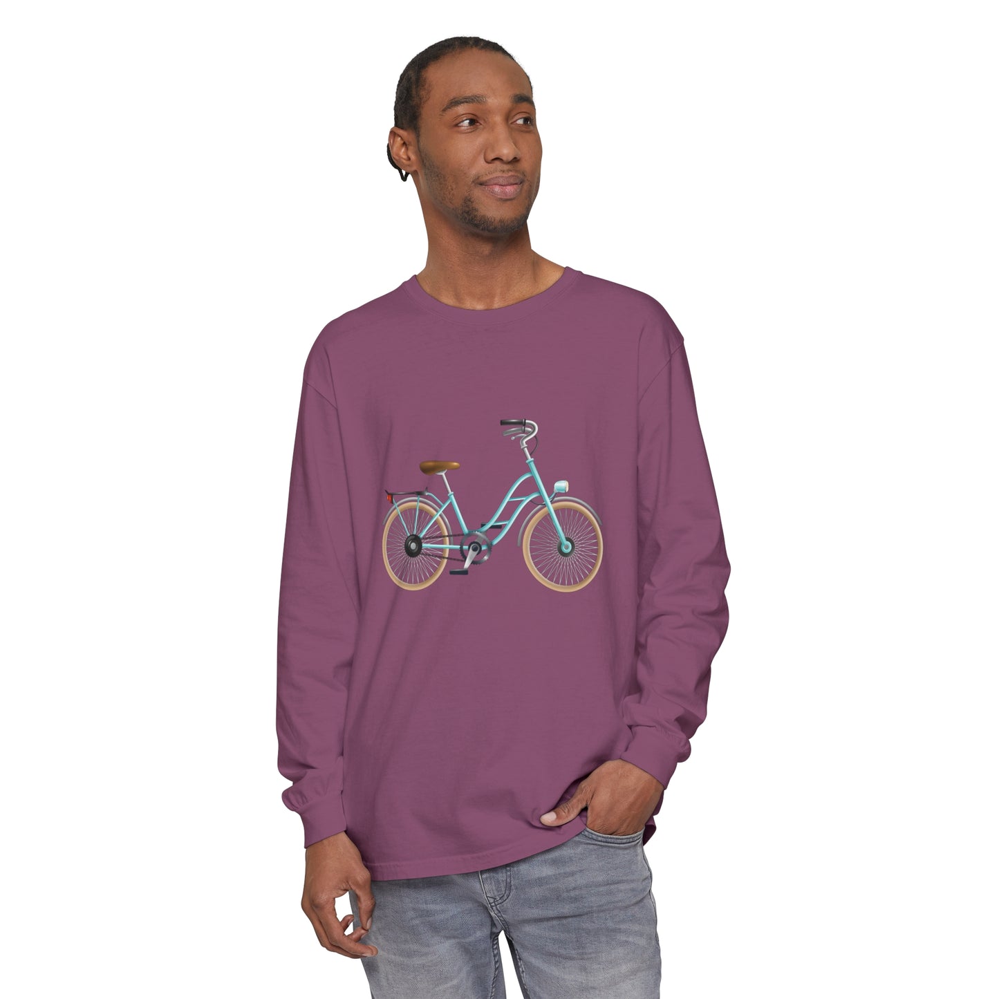 Unisex Garment-dyed Long Sleeve T-Shirt - British Bicycle