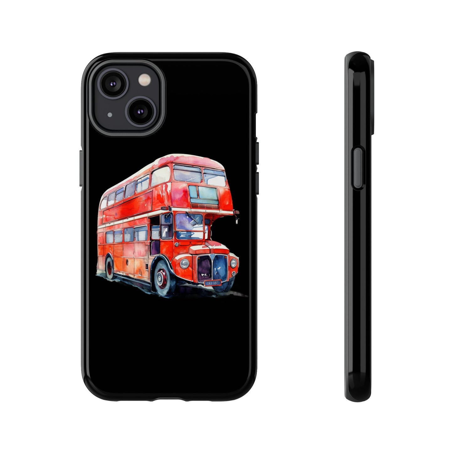 London Bus Phone Case, Tough iPhone Cover, Unique Gift for Travelers, Vintage Style Accessories, Holiday Present Idea