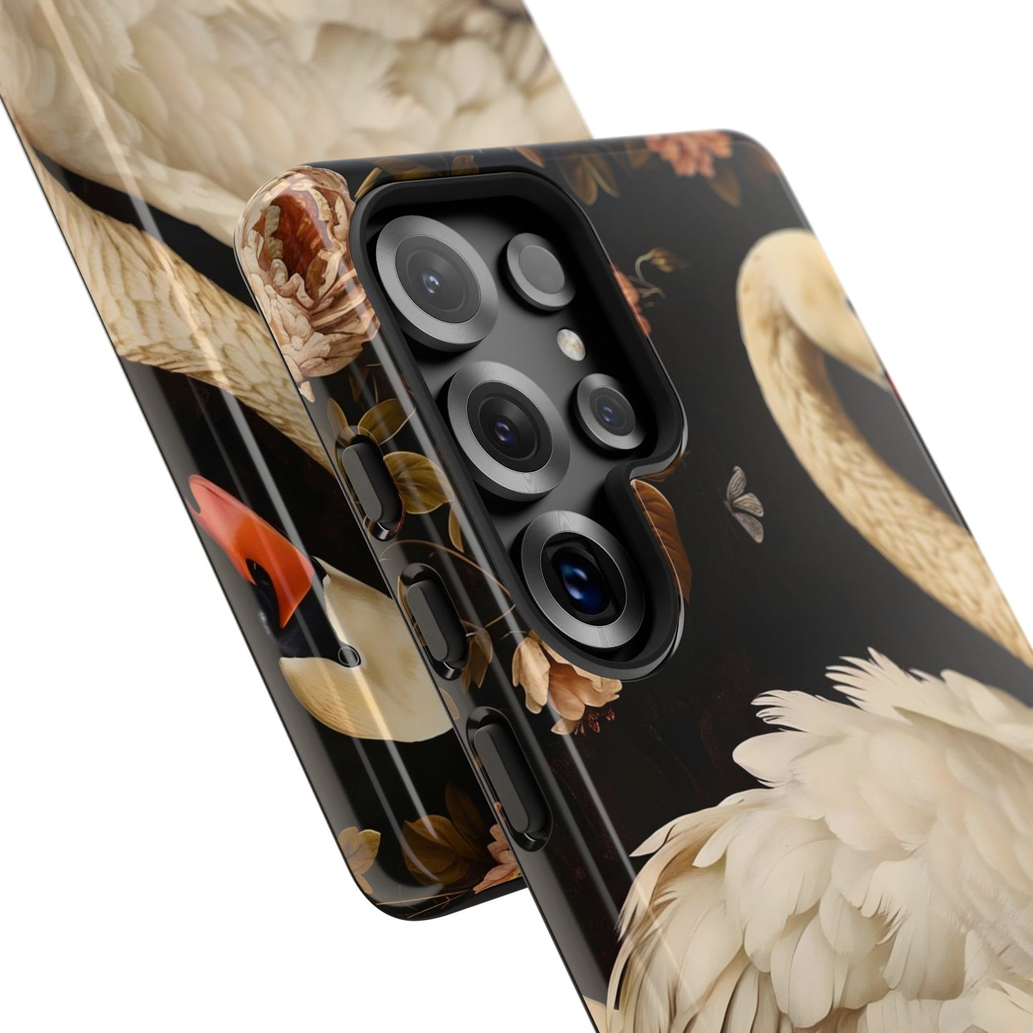 Elegant Swan Phone Case, Floral iPhone Cover, Tough Phone Case, Gift for Her, Nature Lover, Mother's Day, Birthday