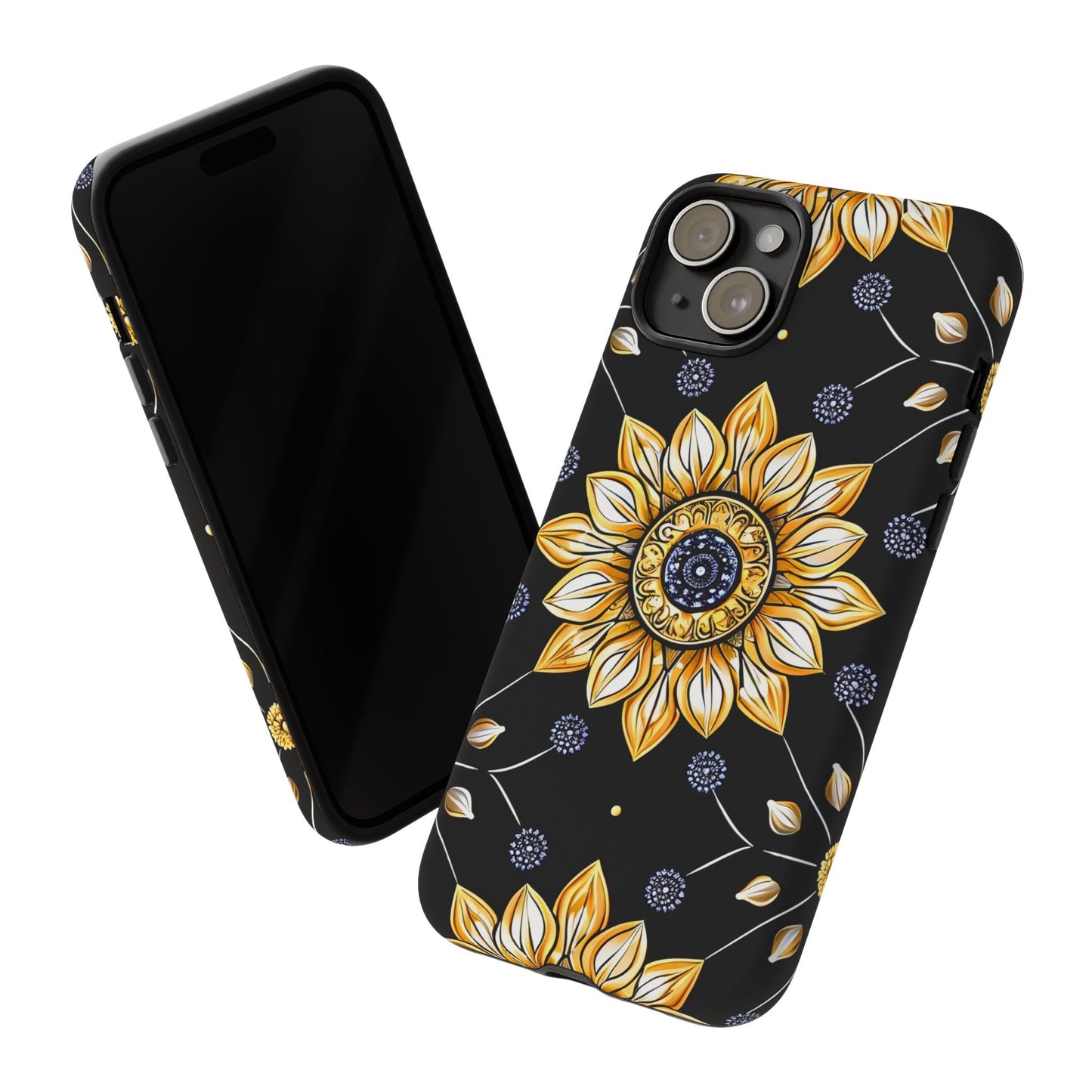 Floral Phone Case with Mandala Design, Tough Cases for iPhone & Samsung, Boho Style, Gift for Her, Unique Accessories