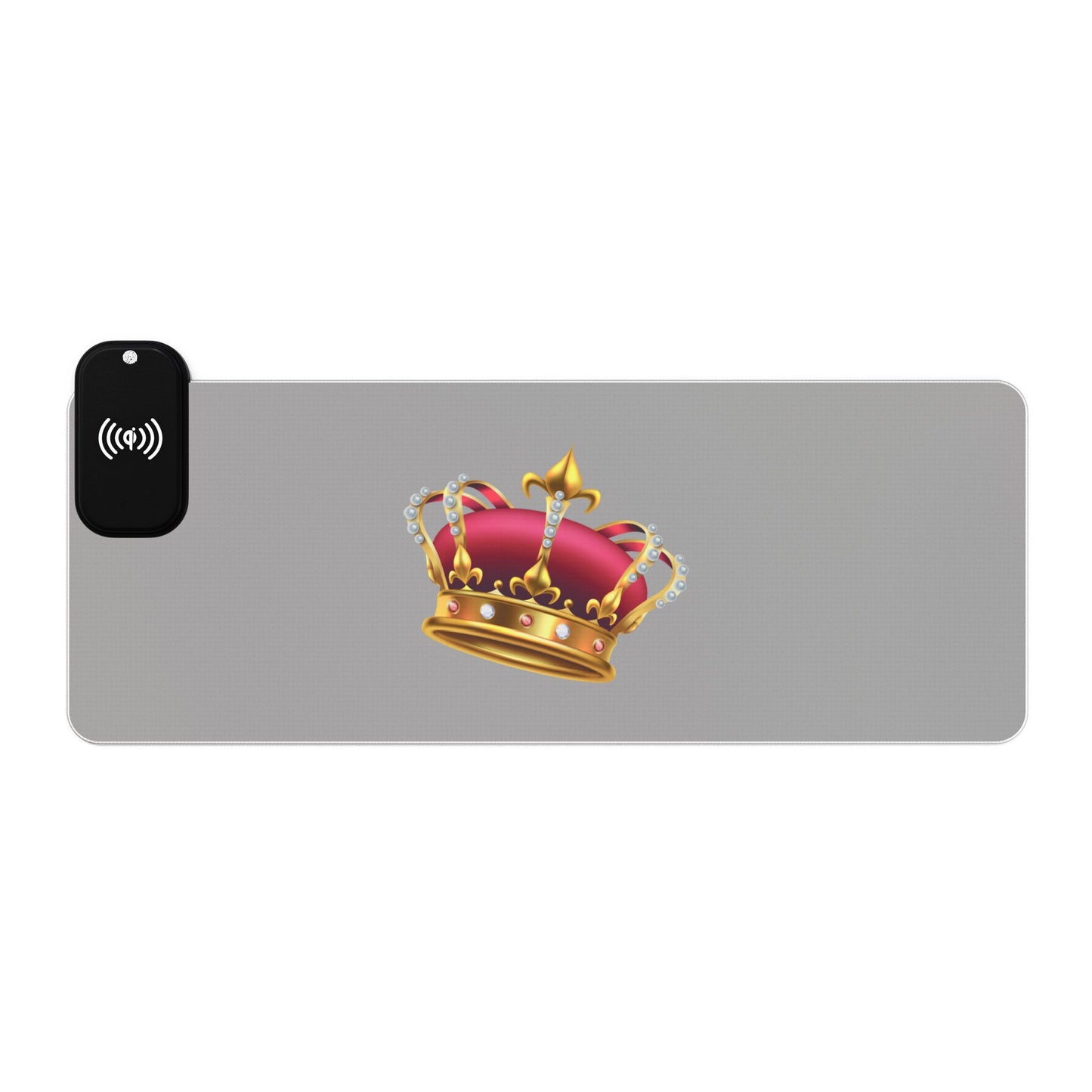 Royal Crown Icon - LED Gaming Mouse Pad with Wireless Charging, Ideal for Gamers, Desk Accessories, Gift for Gaming Enthusiasts, Home Office Setup, LED Decor
