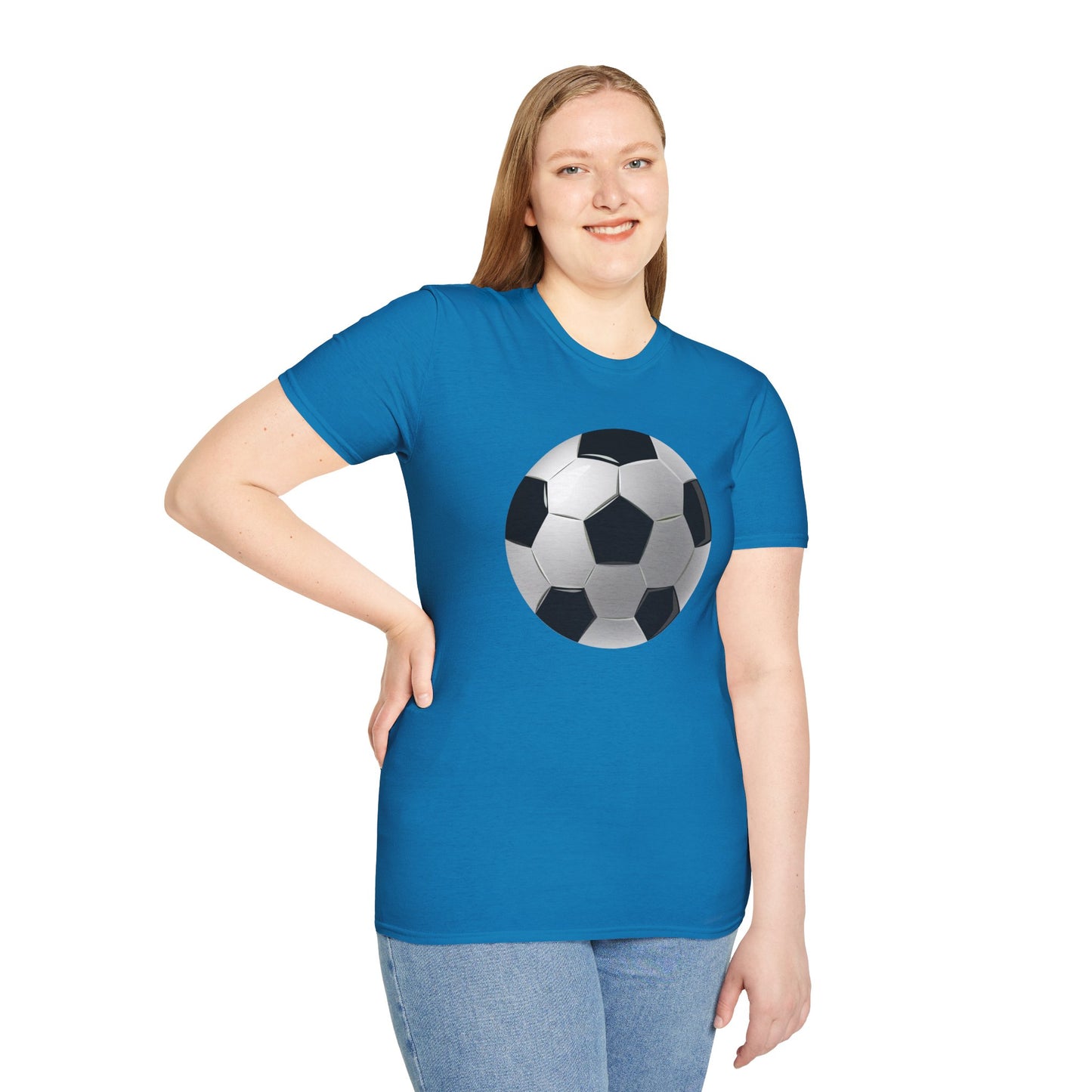 Unisex Softstyle T-Shirt - Dynamic Football Design - Sports Passion and Energy