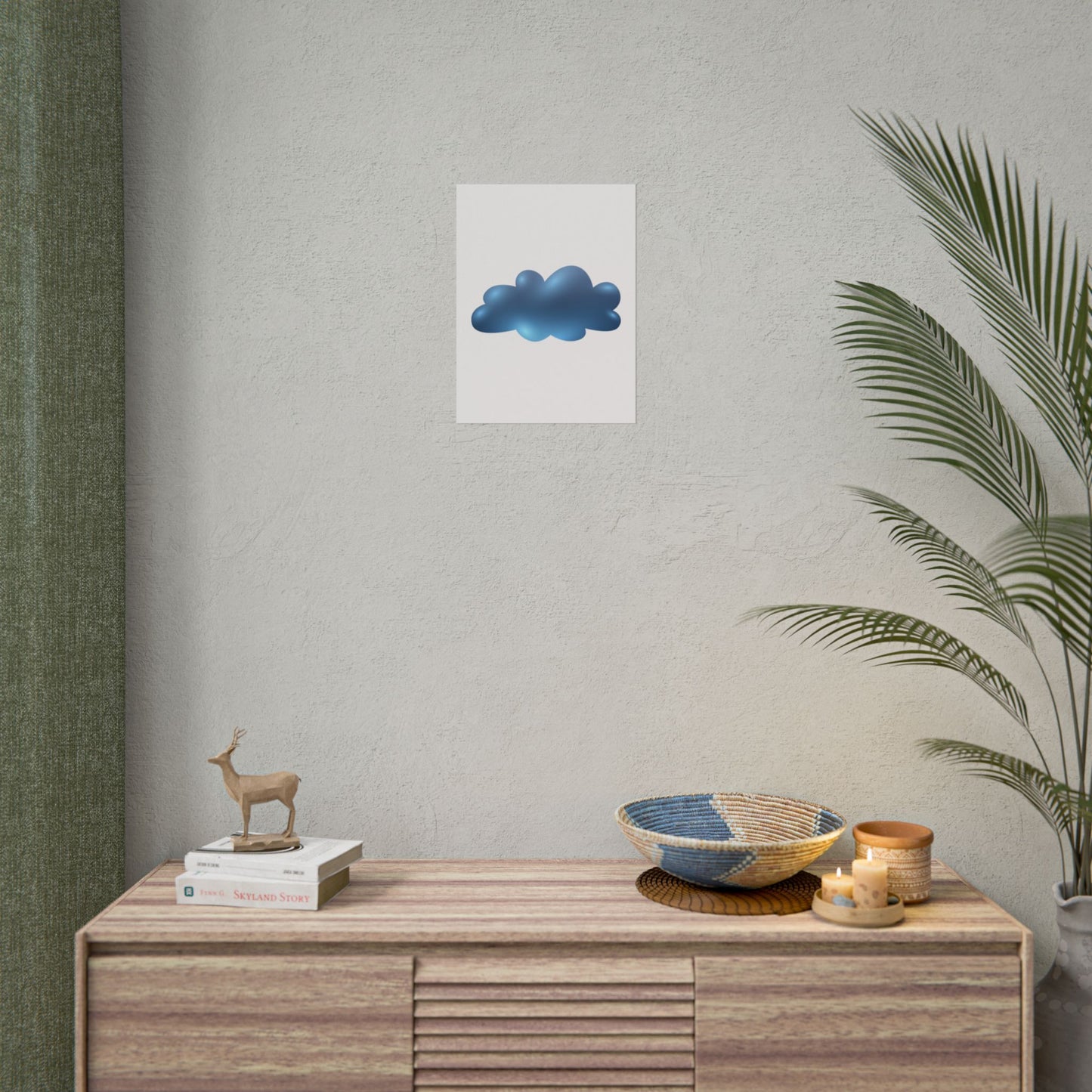 Blue Cloud Art Print, Minimalist Wall Decor, Kids Room Wall Art, Nursery Poster, Aesthetic Home Decor, Modern Art Print
