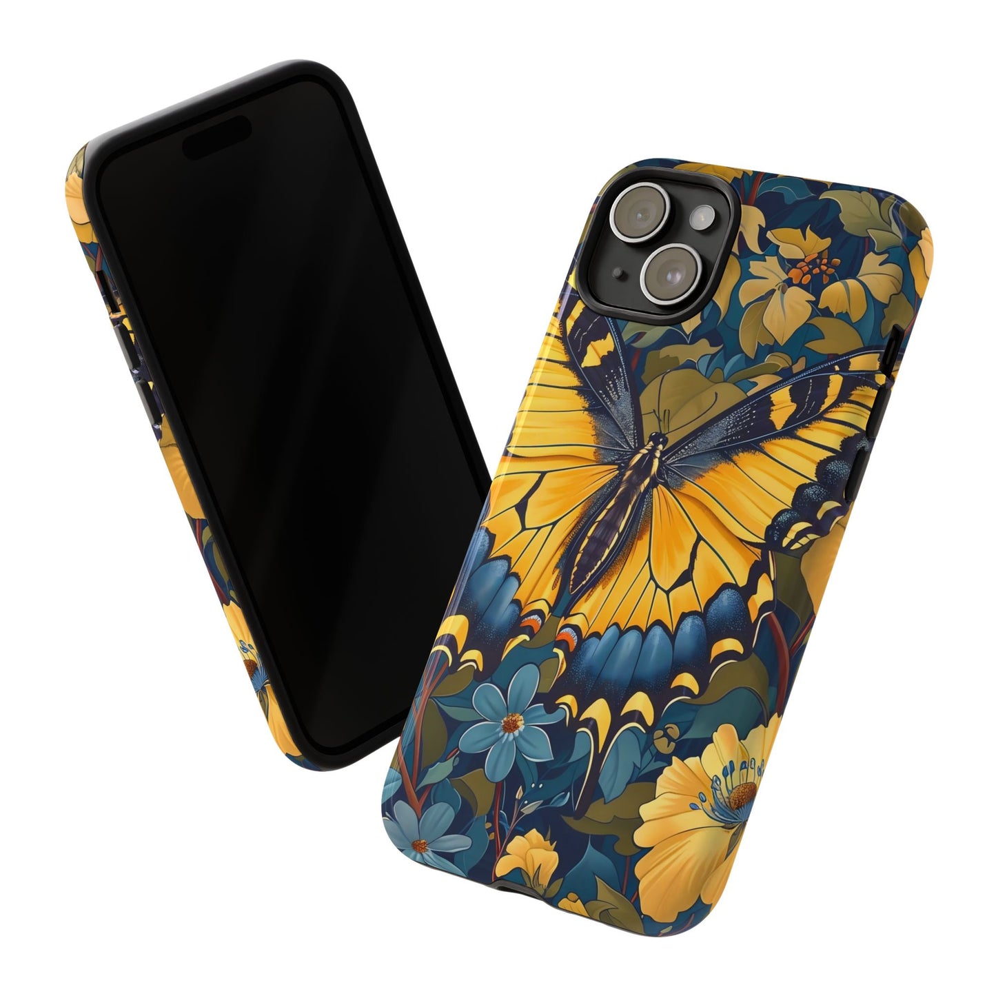 Colorful Butterfly Phone Case, Floral Design, Tough Cases, Protective Cover, Gifts for Nature Lovers, Birthday Present