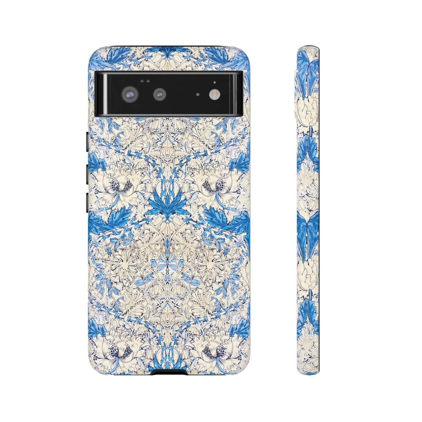 Elegant Floral Phone Case, Tough iPhone Cover, Stylish Mobile Protector, Blue Patterned Case, Unique Gift for Her