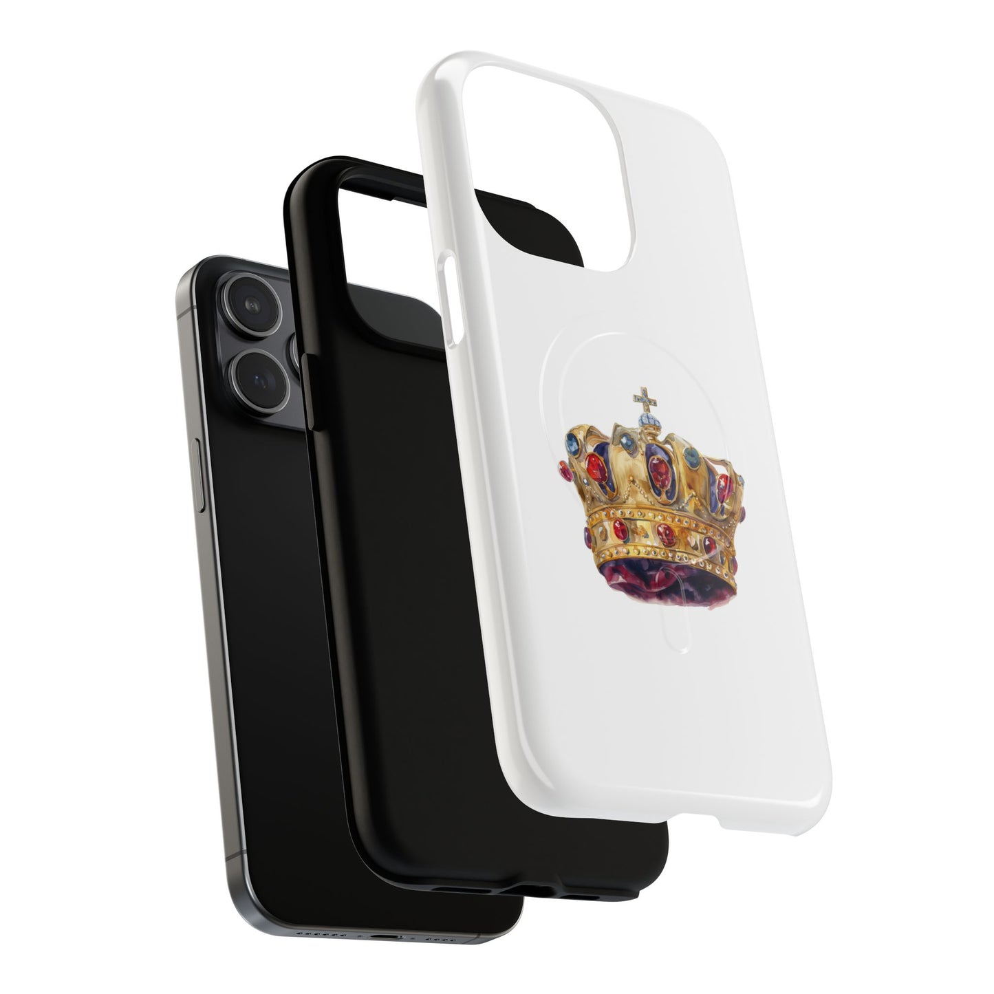 Royal Crown Magnetic Phone Case, Durable Phone Cover, Stylish Tech Accessory, Perfect Gift for Him & Her, Unique Design Case