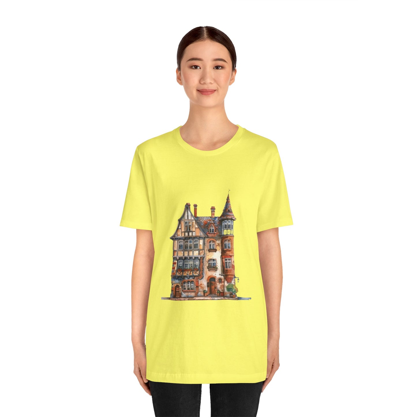 Unisex Jersey Short Sleeve Tee - Countryside Charm - The Classic British Village House