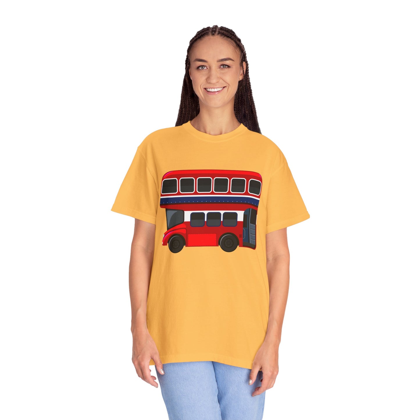 Unisex Garment-Dyed T-shirt - All Aboard! The Classic London Double-Decker