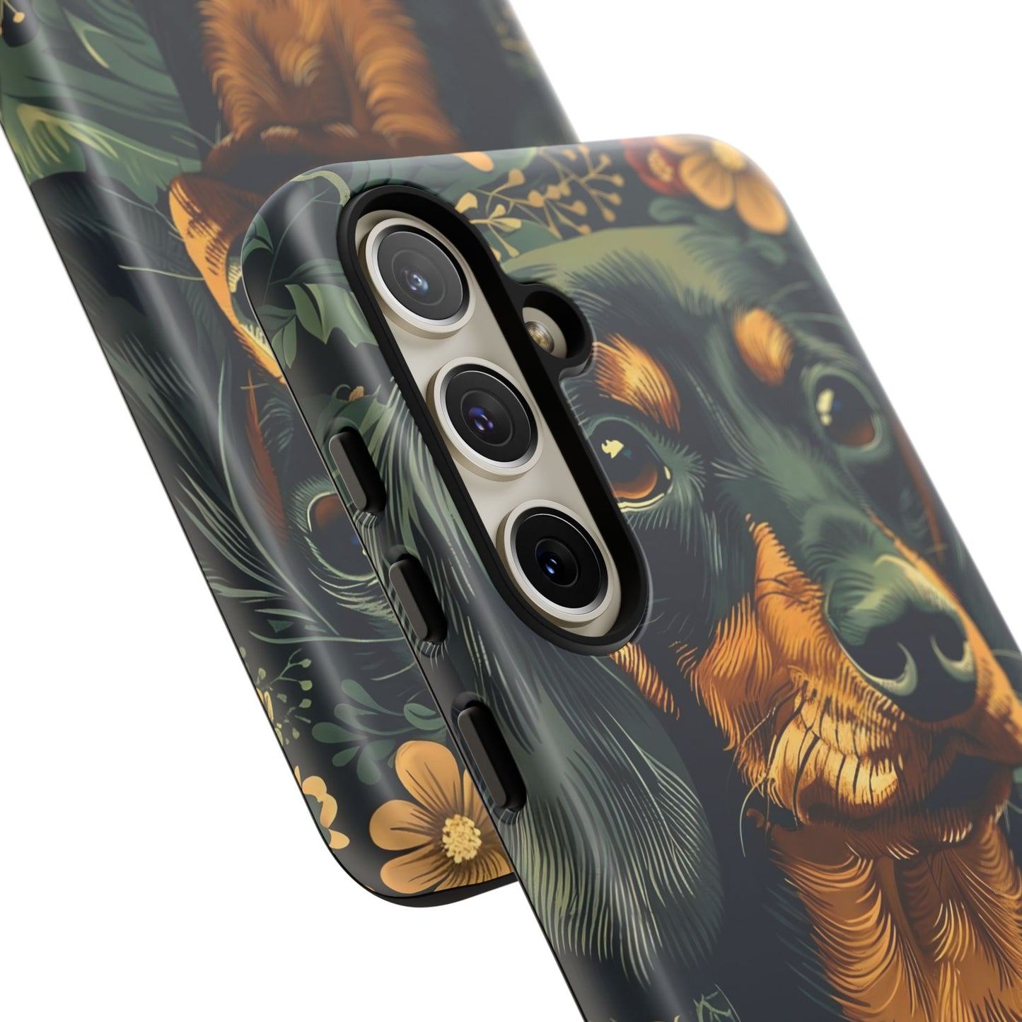 Dachshund Phone Case, Floral Pet Phone Cover, Dog Lover Gift, Tough Phone Case, Custom Dachshund Design, Unique Dog Owner Accessory