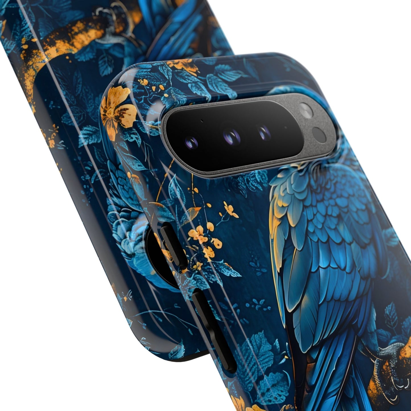 Tough Cases - Vibrant Blue Parrot Phone Case, Tropical Bird Phone Cover, Nature Lover Gift, Eco-Friendly Accessories, Unique Wildlife Decor