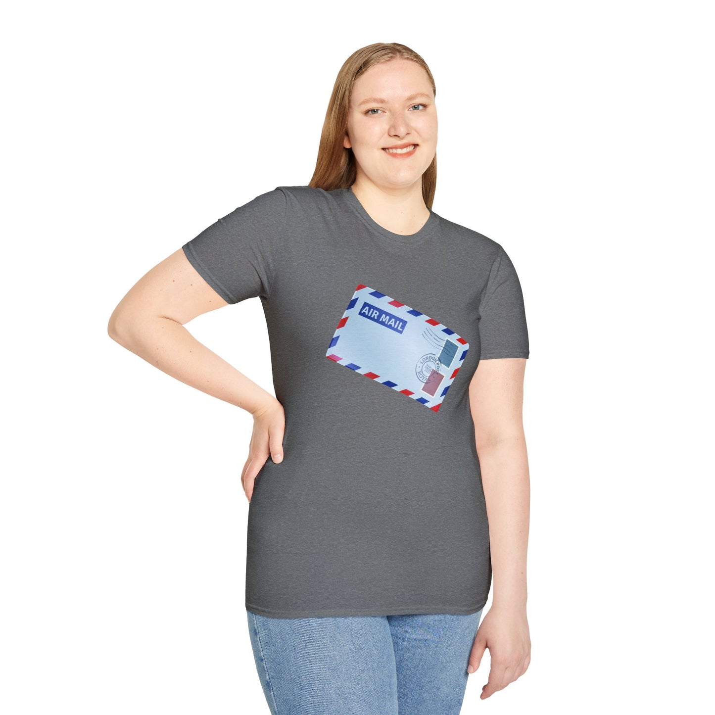 Unisex Softstyle T-Shirt - Vintage British Air Mail - Classic Postal Design