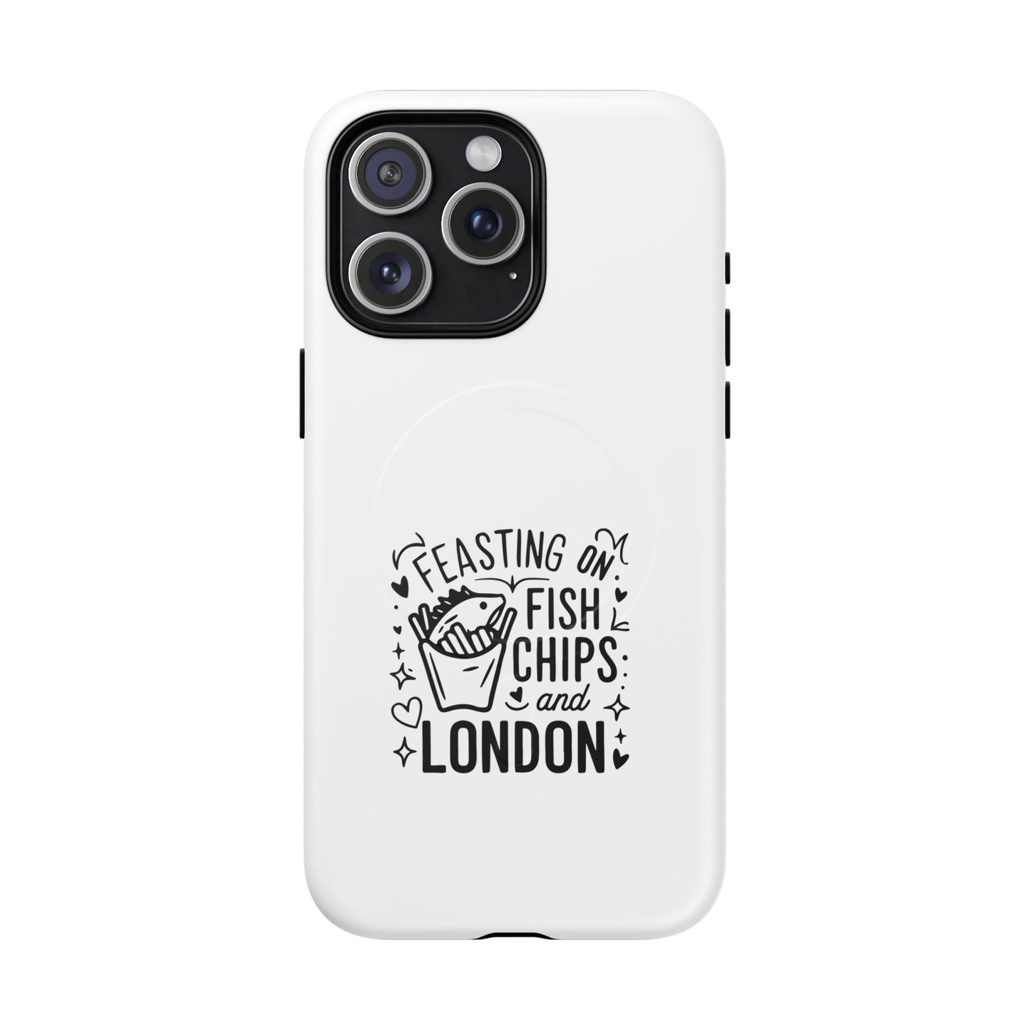 Fish and Chips Magnetic Phone Case, Travel Gift, London Souvenir, Cute Phone Cover, Unique Cell Phone Accessories, Fun British Design