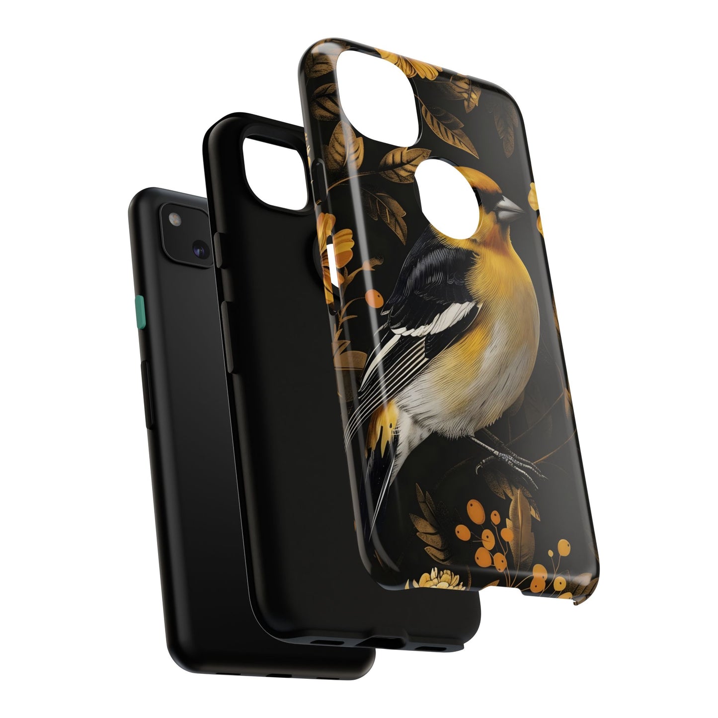 Elegant Bird Phone Case - Tough Cases, Phone Accessories, Wildlife Gifts, Nature Lover, Floral Design, Unique Cases
