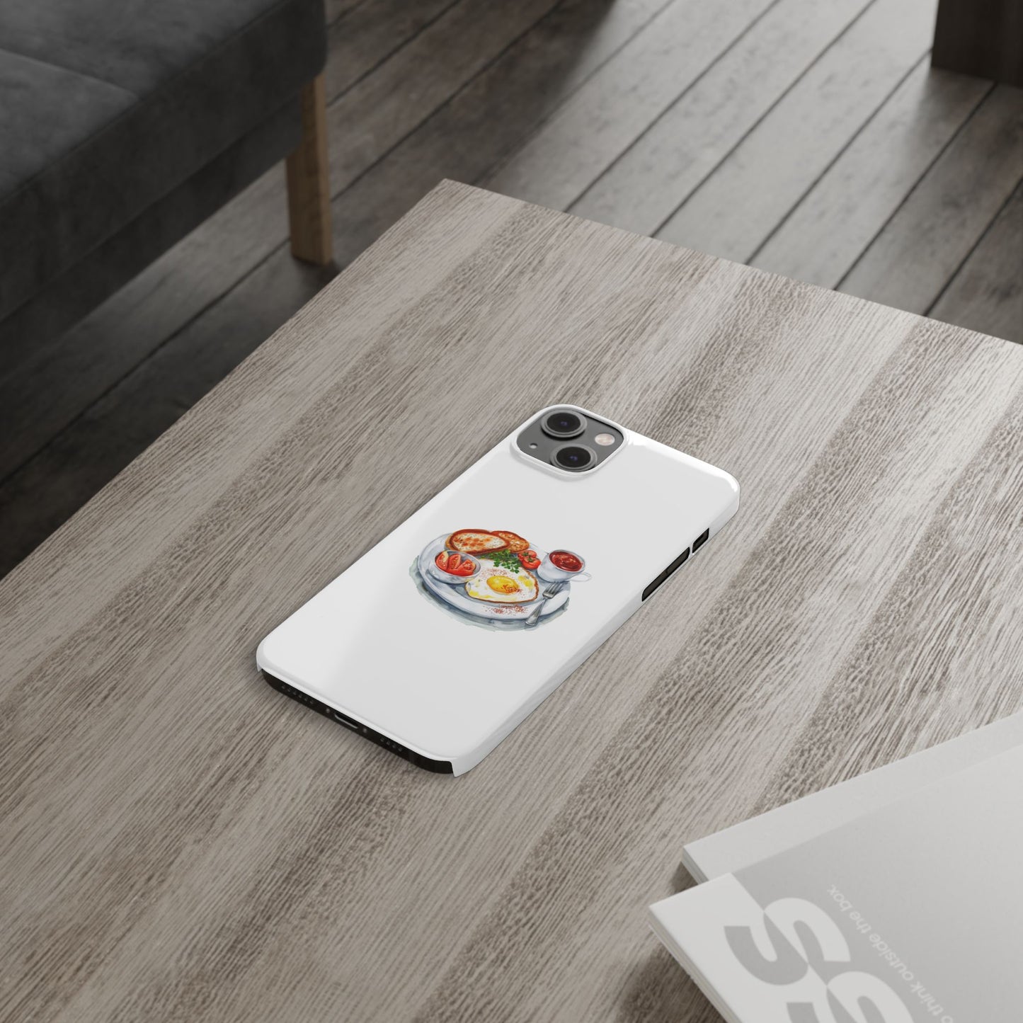 Breakfast Lover Slim Phone Cases, Cute Food Phone Accessories, Coffee Morning Aesthetic, Gift for Foodies, Kitchen Decor Cases