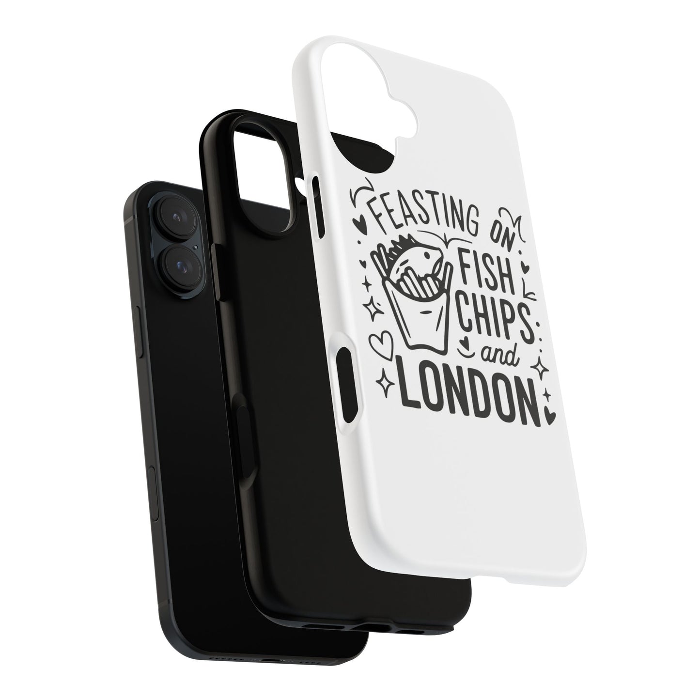 London Fish & Chips Phone Case | Fun Gift for Foodies, Travel Lovers, London Souvenir, Unique Accessories, Personalization Option
